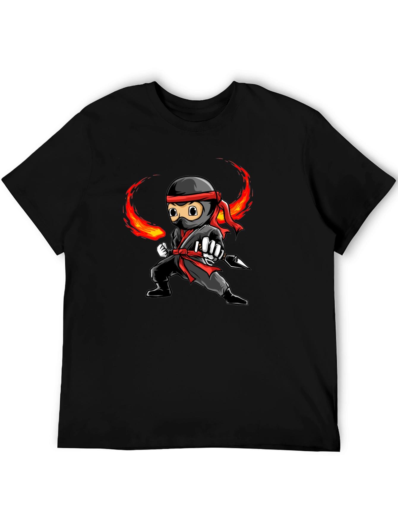 Ninja Graphic Tee - Black Cotton T-Shirt