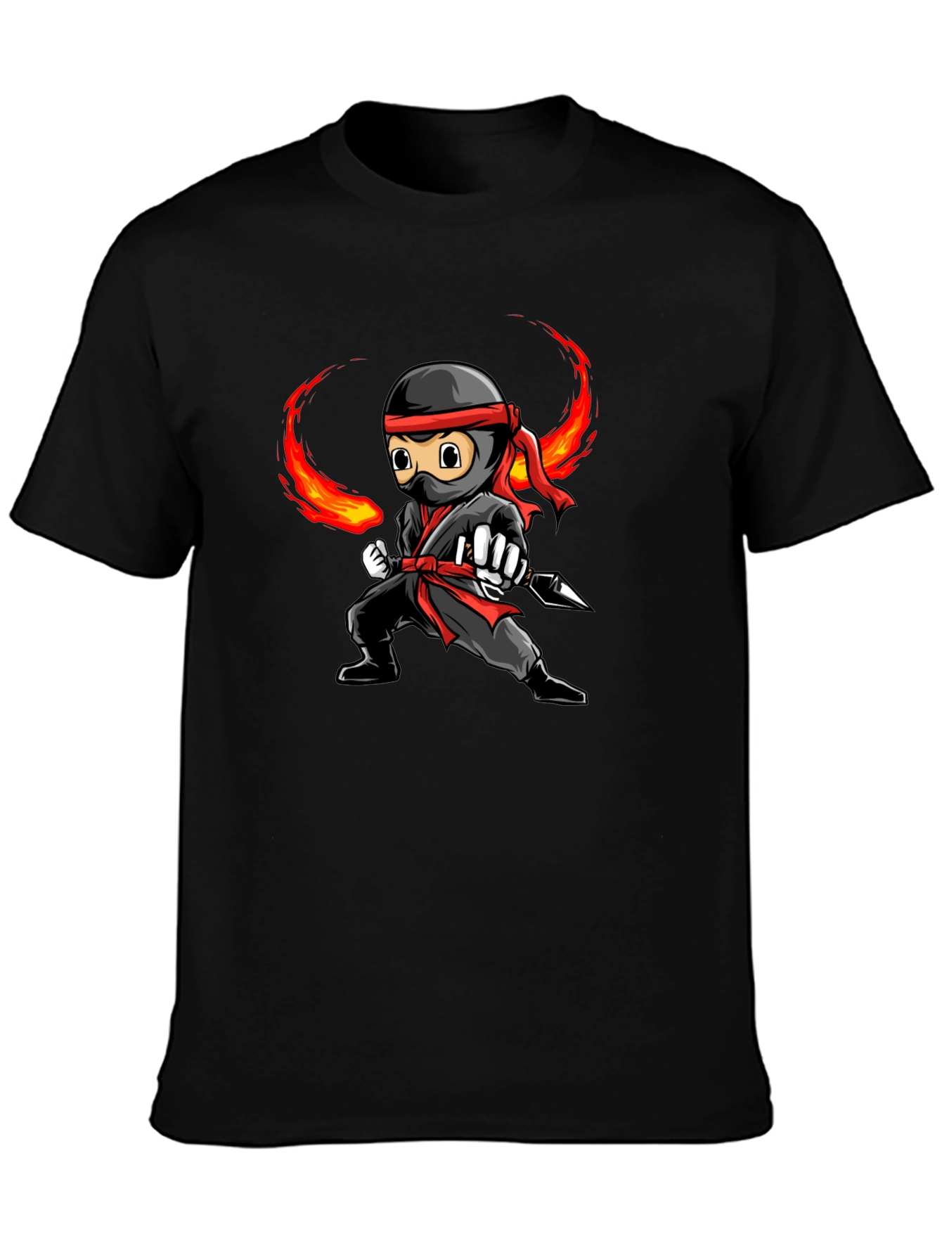 Ninja Graphic Tee - Black Cotton T-Shirt