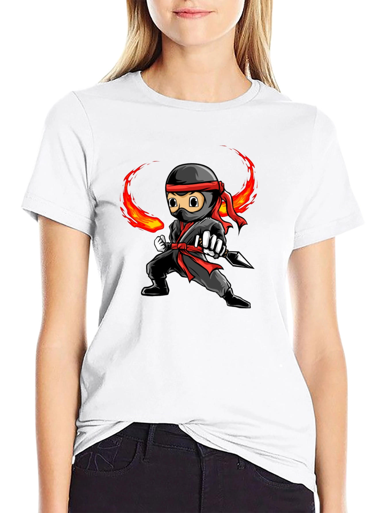 Ninja Graphic Tee - Black Cotton T-Shirt