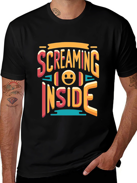 Screaming Inside Graphic T-Shirt - Black