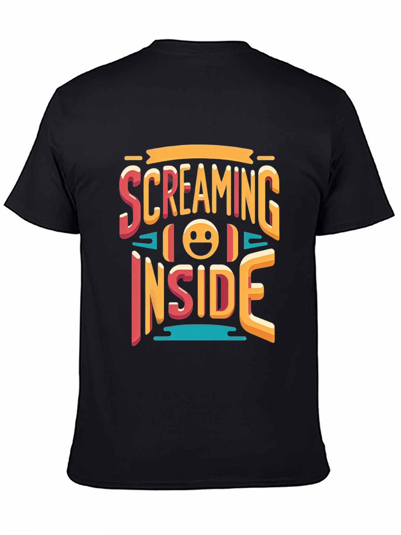 Screaming Inside Graphic T-Shirt - Black