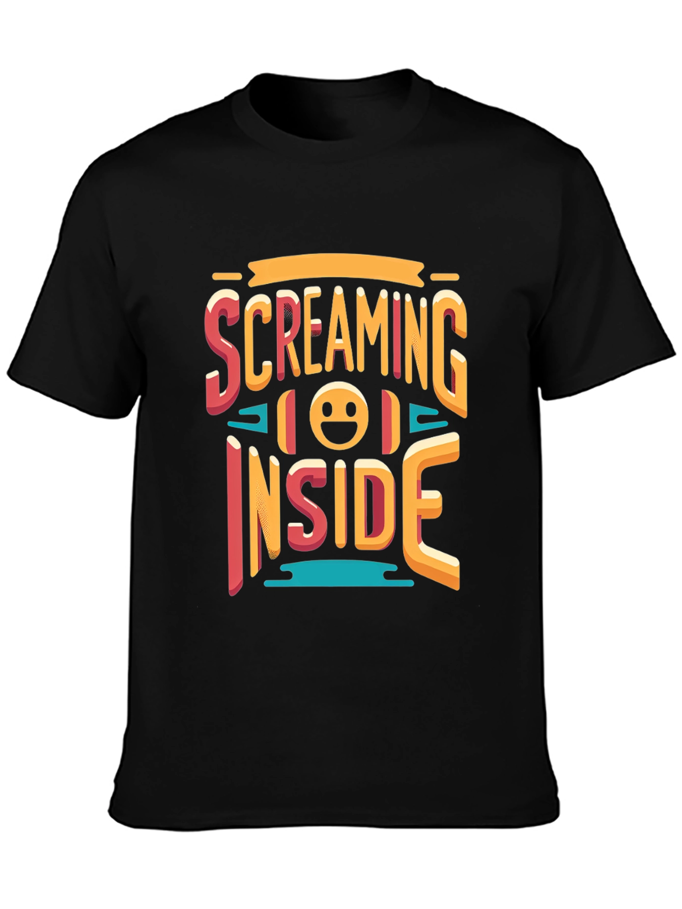 Screaming Inside Graphic T-Shirt - Black