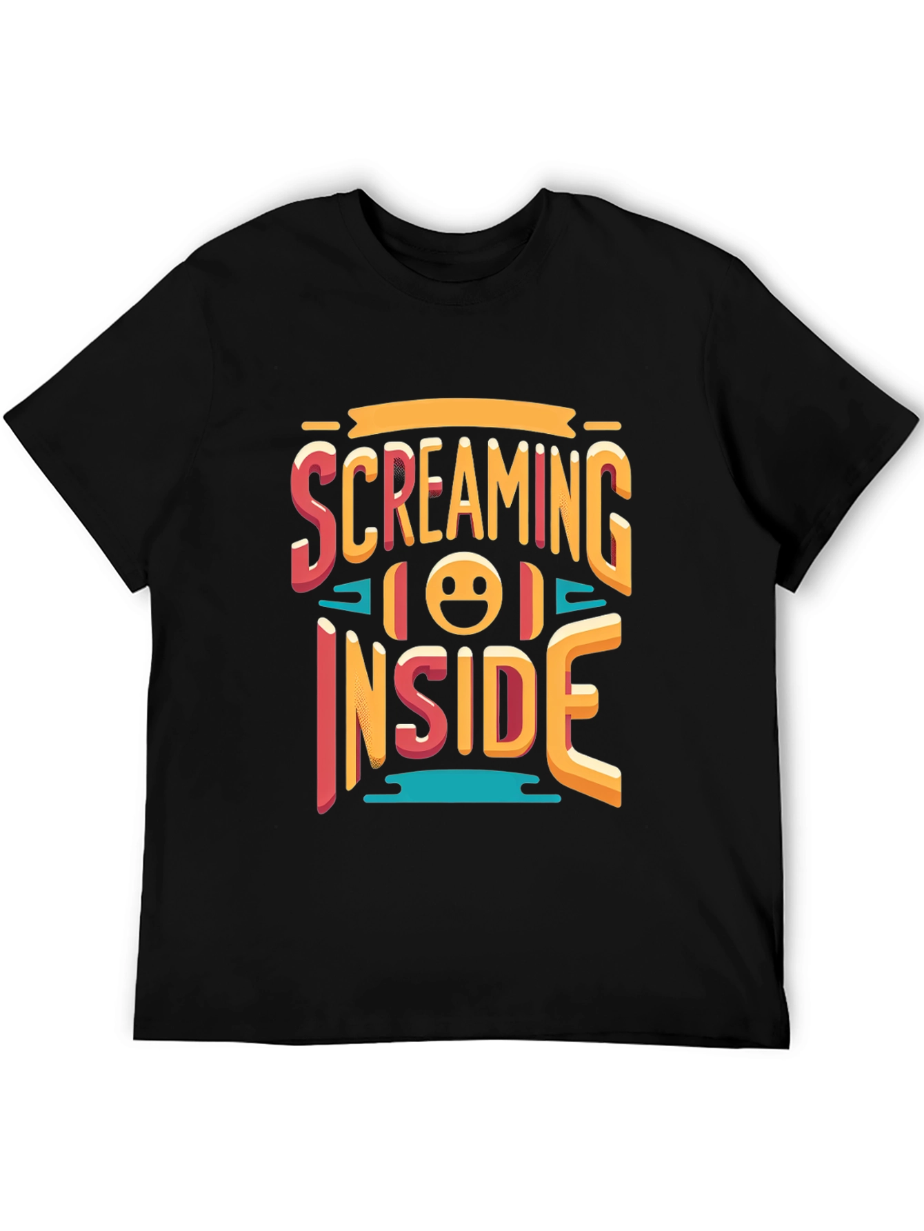 Screaming Inside Graphic T-Shirt - Black