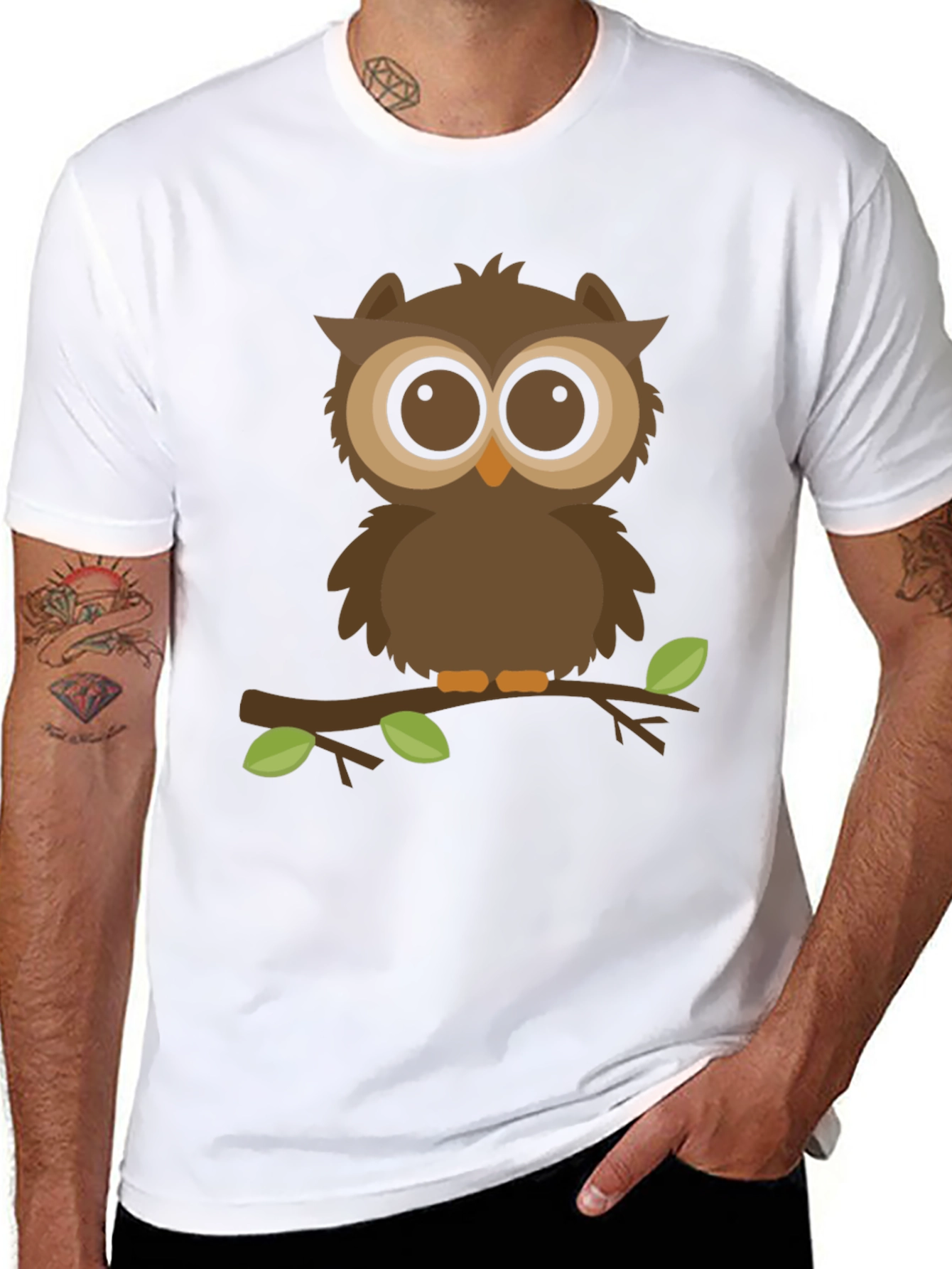 Owl Graphic Black T-Shirt - Nature Lover Tee