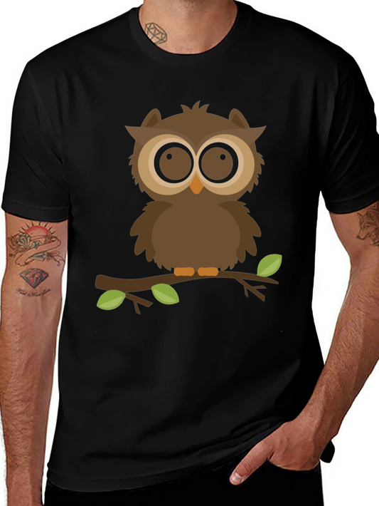 Owl Graphic Black T-Shirt - Nature Lover Tee