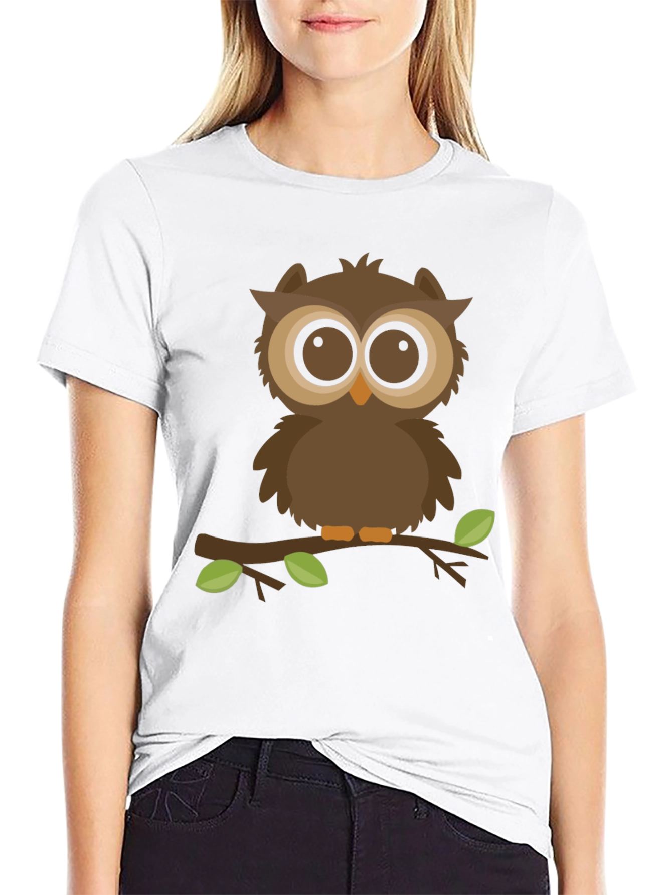 Owl Graphic Black T-Shirt - Nature Lover Tee