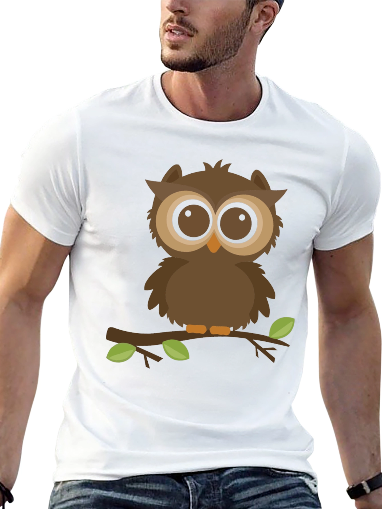 Owl Graphic Black T-Shirt - Nature Lover Tee