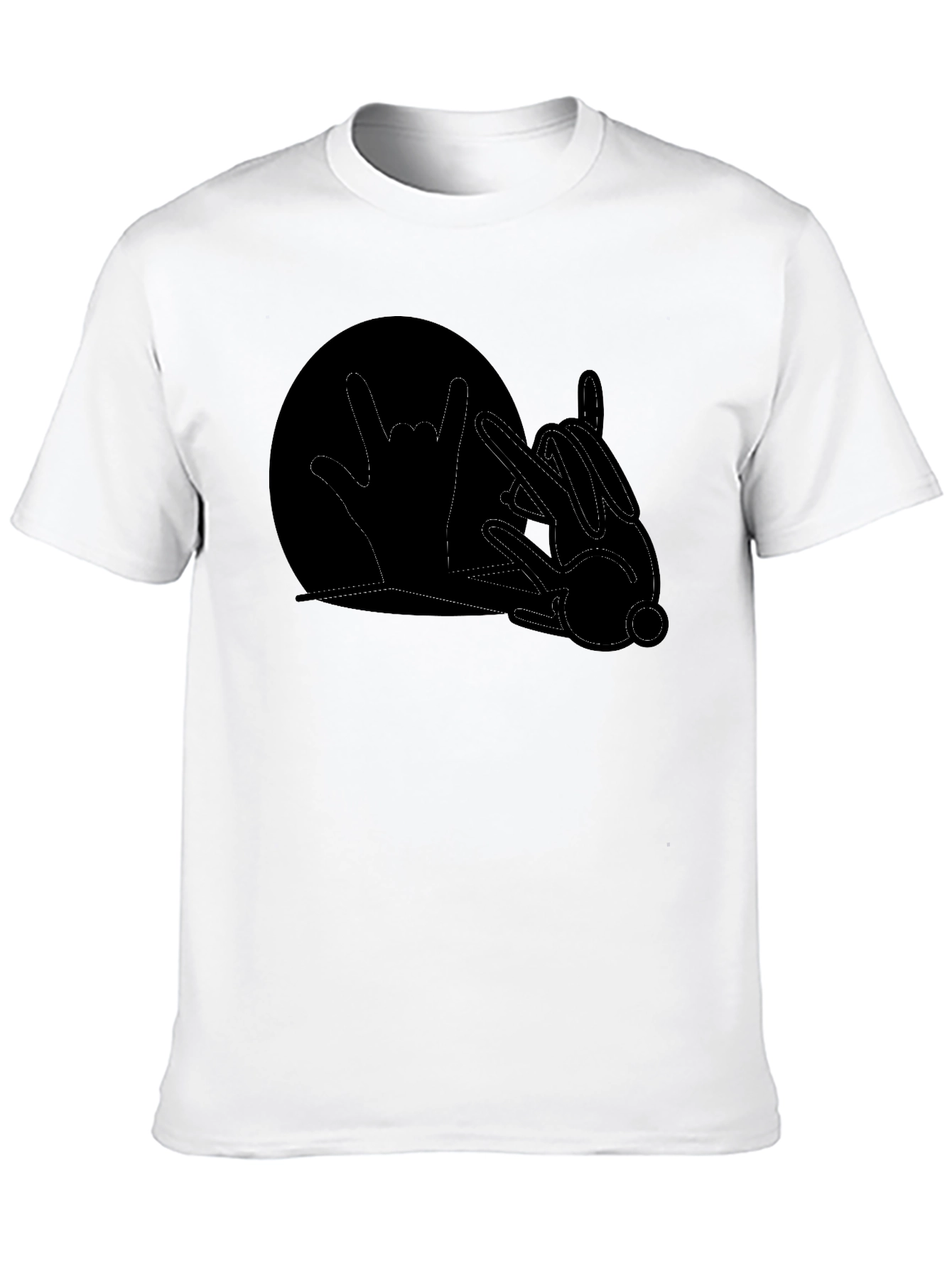 Rock On Rabbit T-Shirt - Black Cotton Graphic Tee