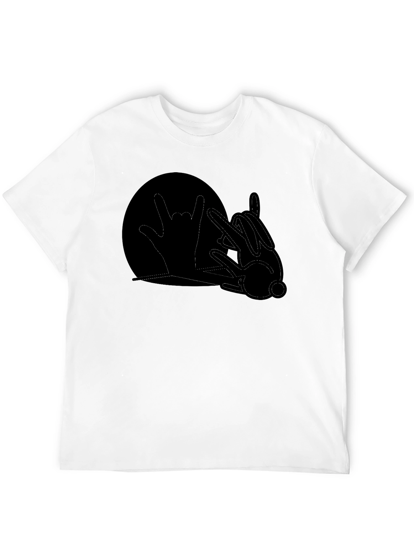 Rock On Rabbit T-Shirt - Black Cotton Graphic Tee