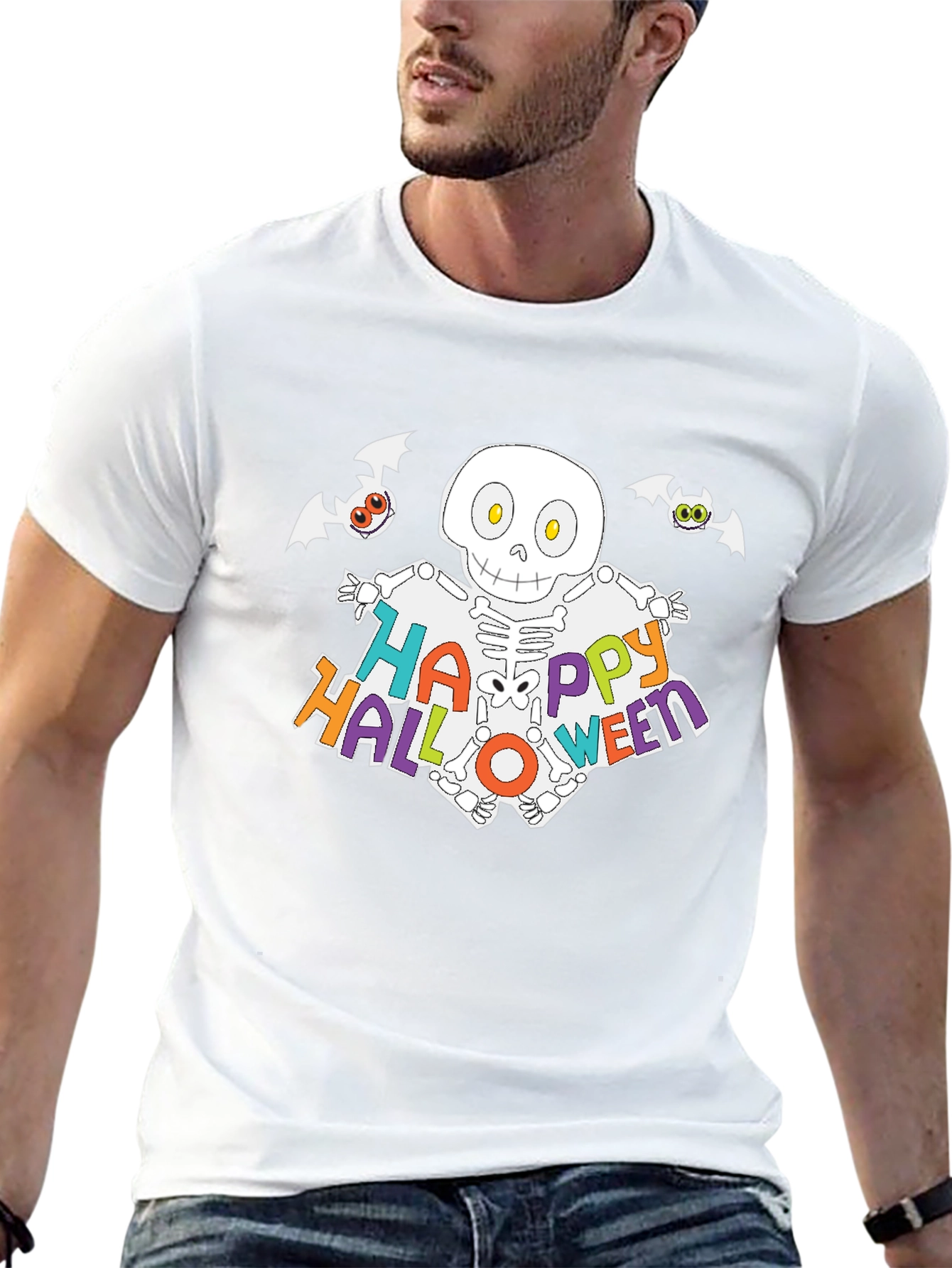 Happy Halloween Skeleton Graphic T-Shirt