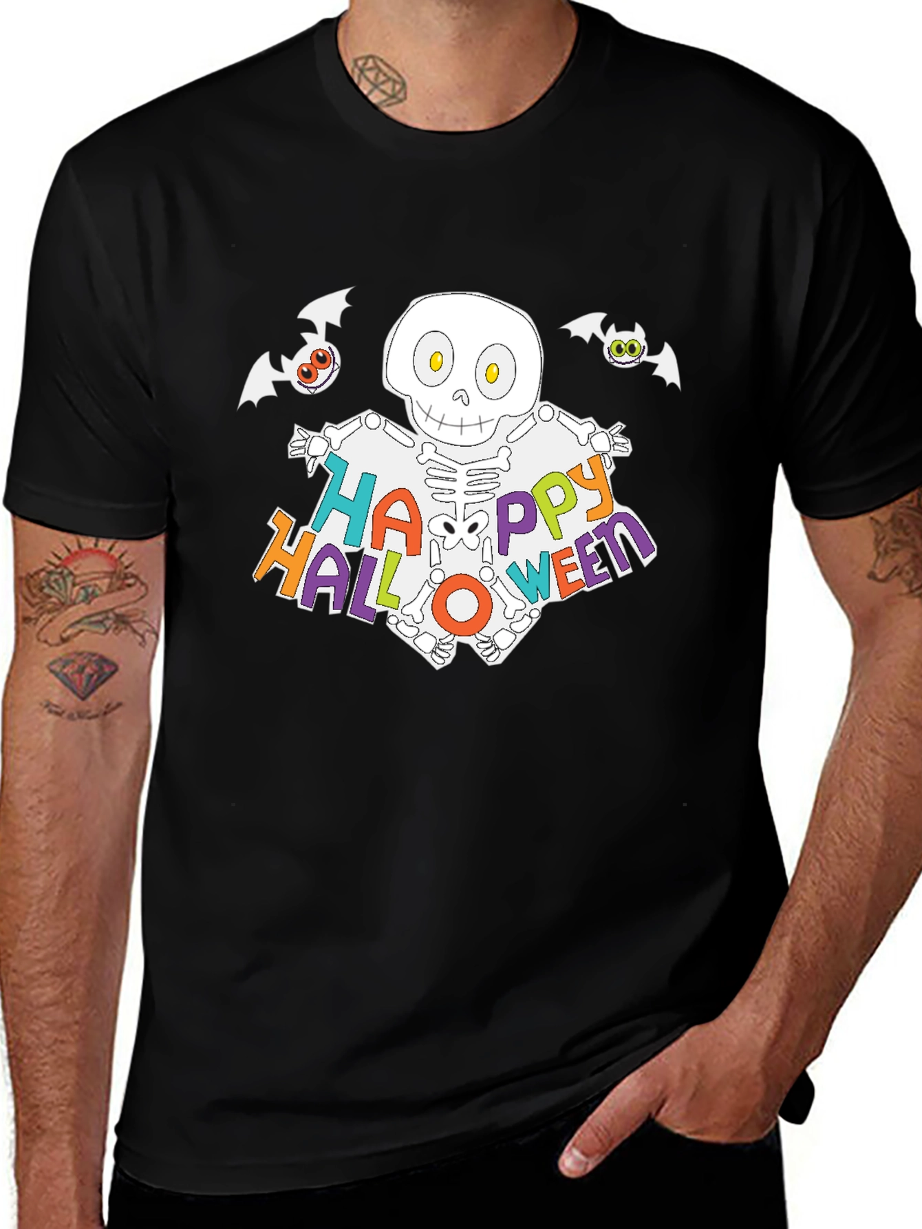 Happy Halloween Skeleton Graphic T-Shirt