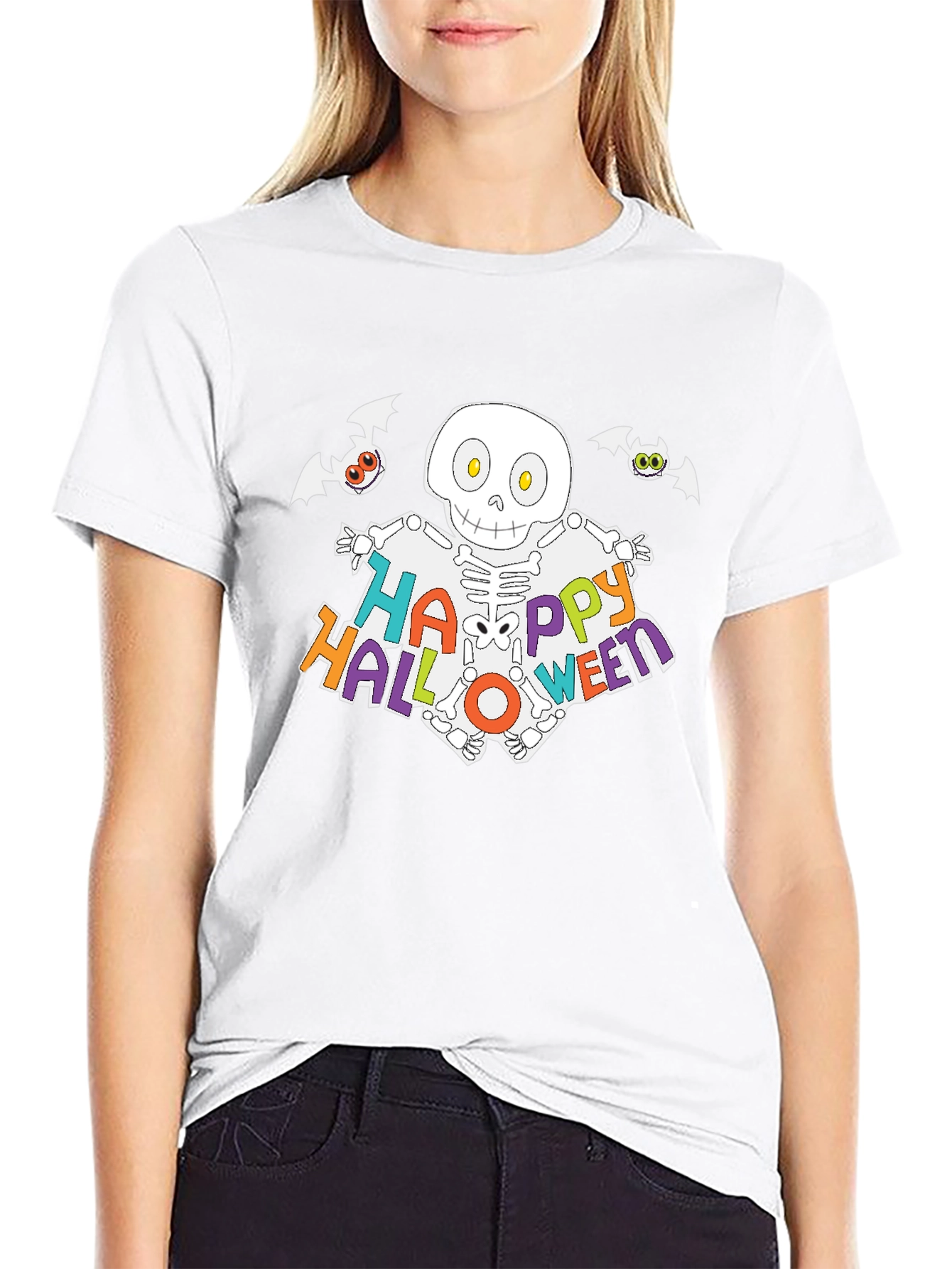 Happy Halloween Skeleton Graphic T-Shirt
