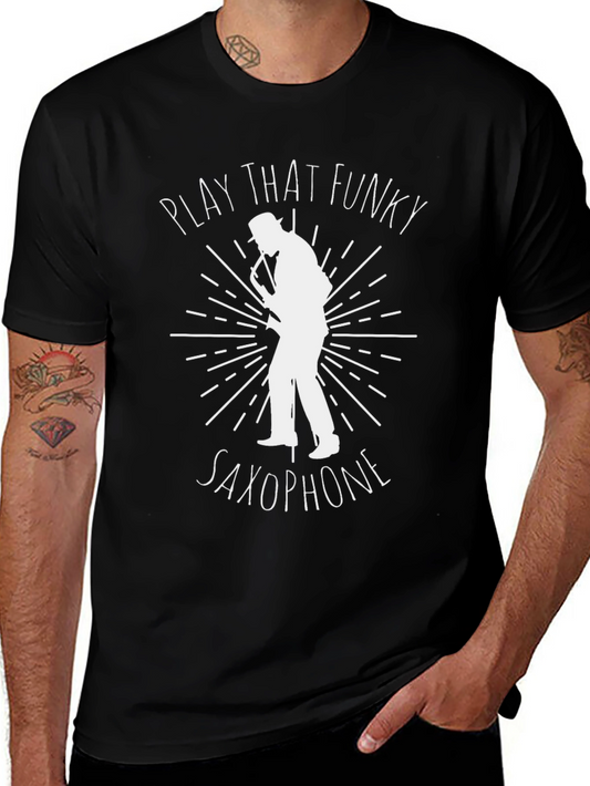 Funky Saxophone Player Black T-Shirt
