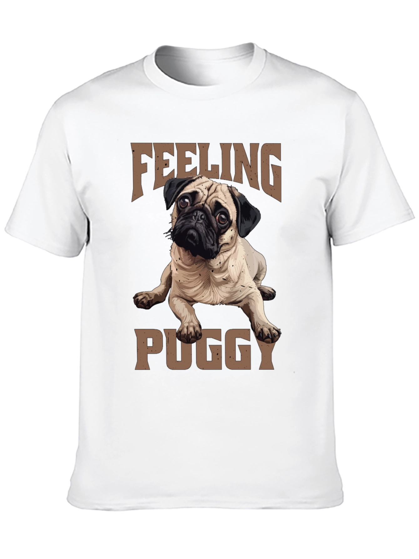 Feeling Puggy Black T-Shirt | Cute Dog Tee
