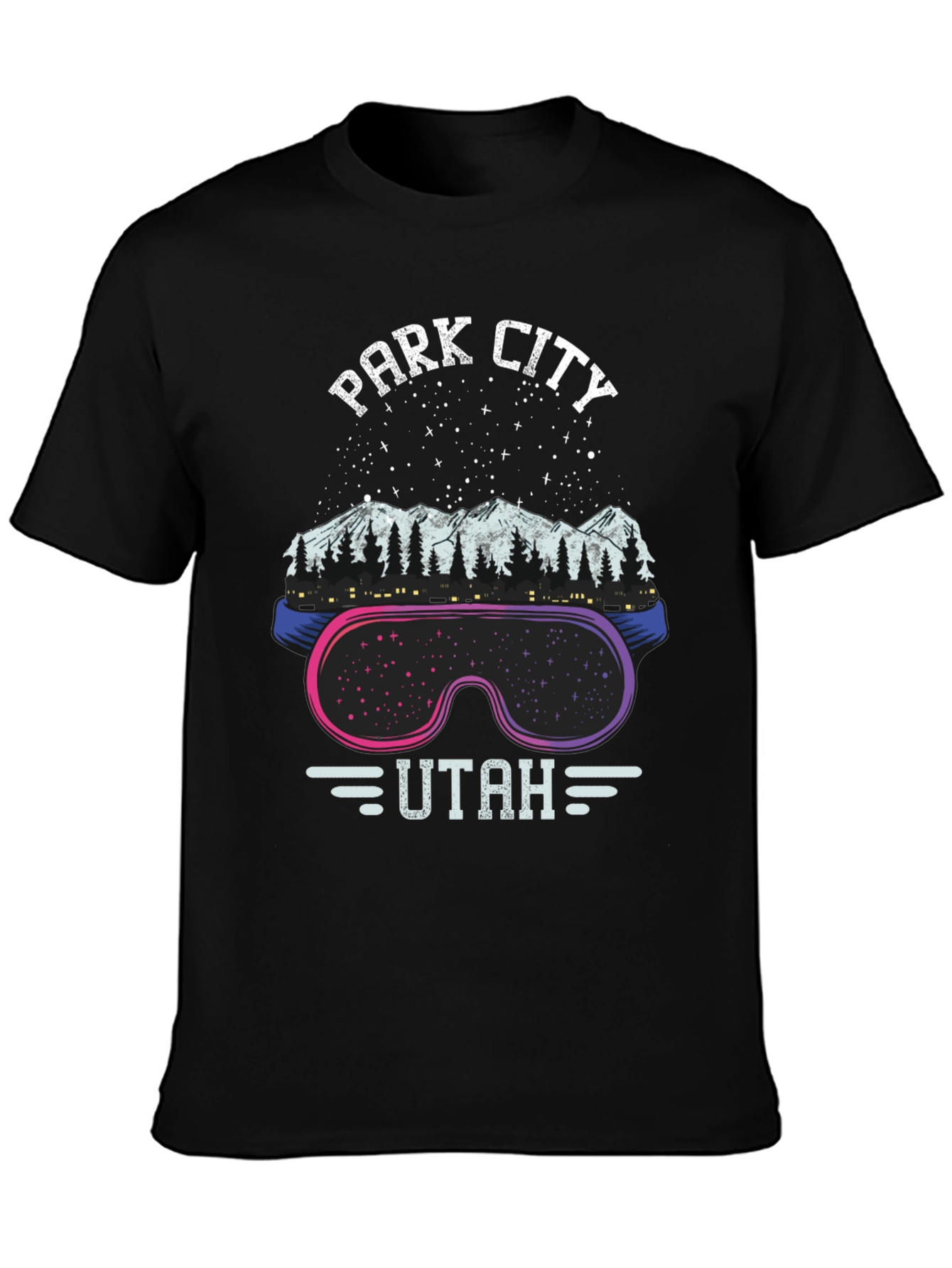 Park City Utah T-Shirt - Mountain Goggles Design