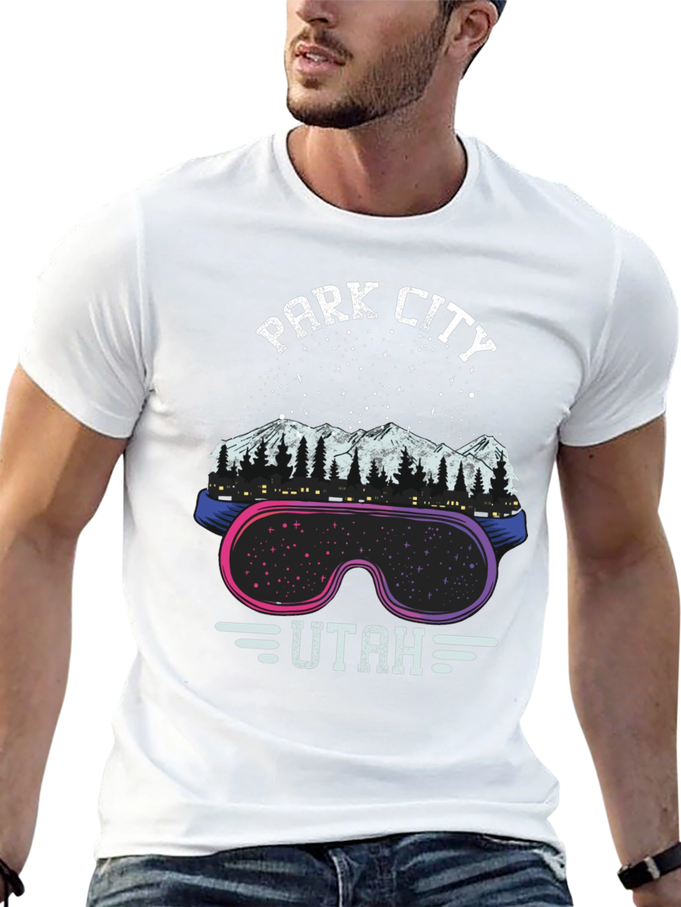 Park City Utah T-Shirt - Mountain Goggles Design