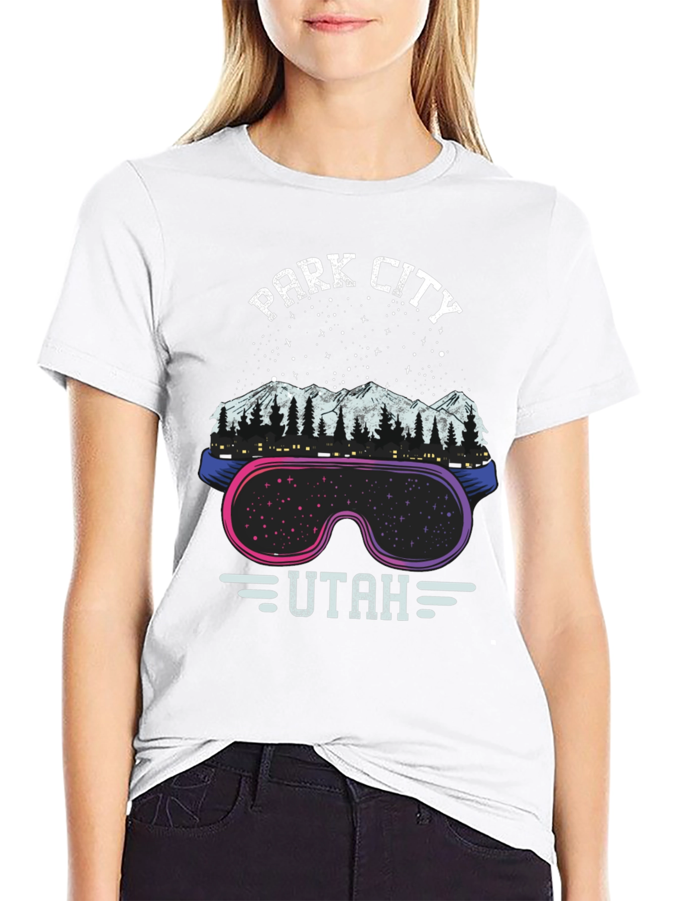 Park City Utah T-Shirt - Mountain Goggles Design