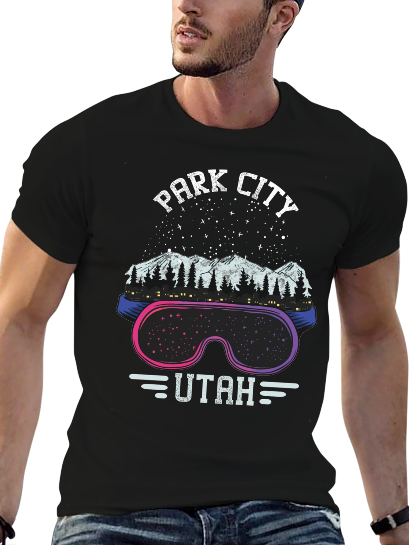 Park City Utah T-Shirt - Mountain Goggles Design
