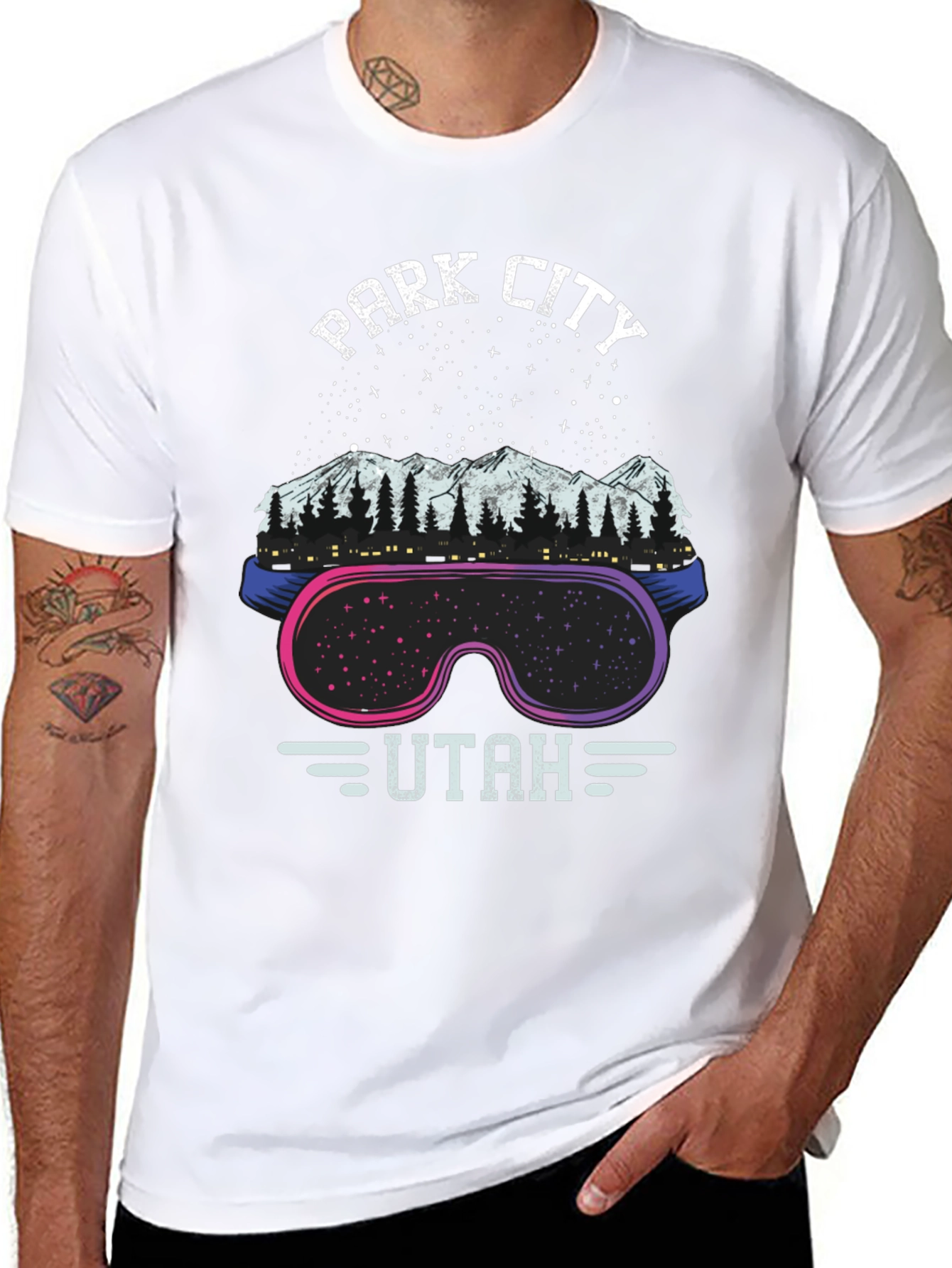Park City Utah T-Shirt - Mountain Goggles Design