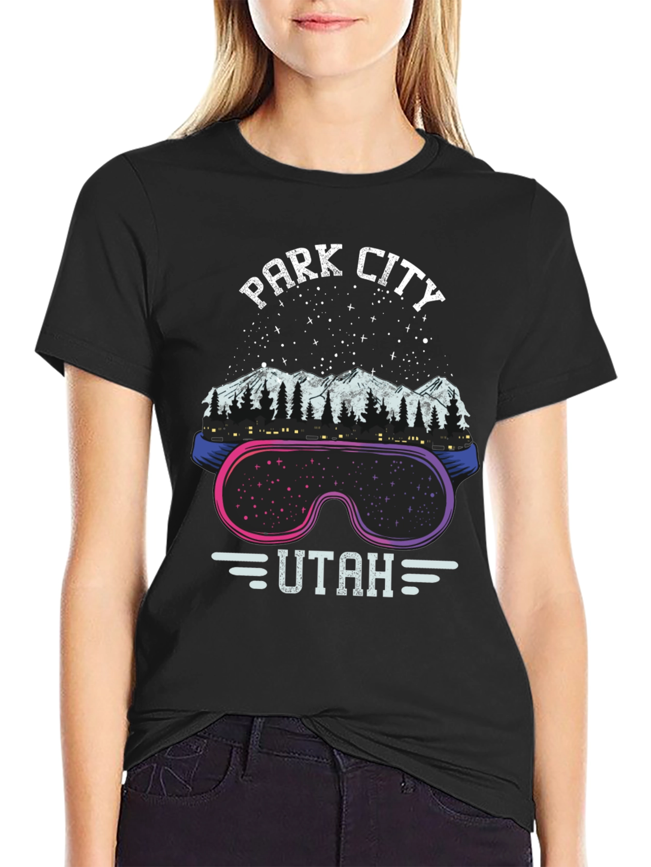 Park City Utah T-Shirt - Mountain Goggles Design