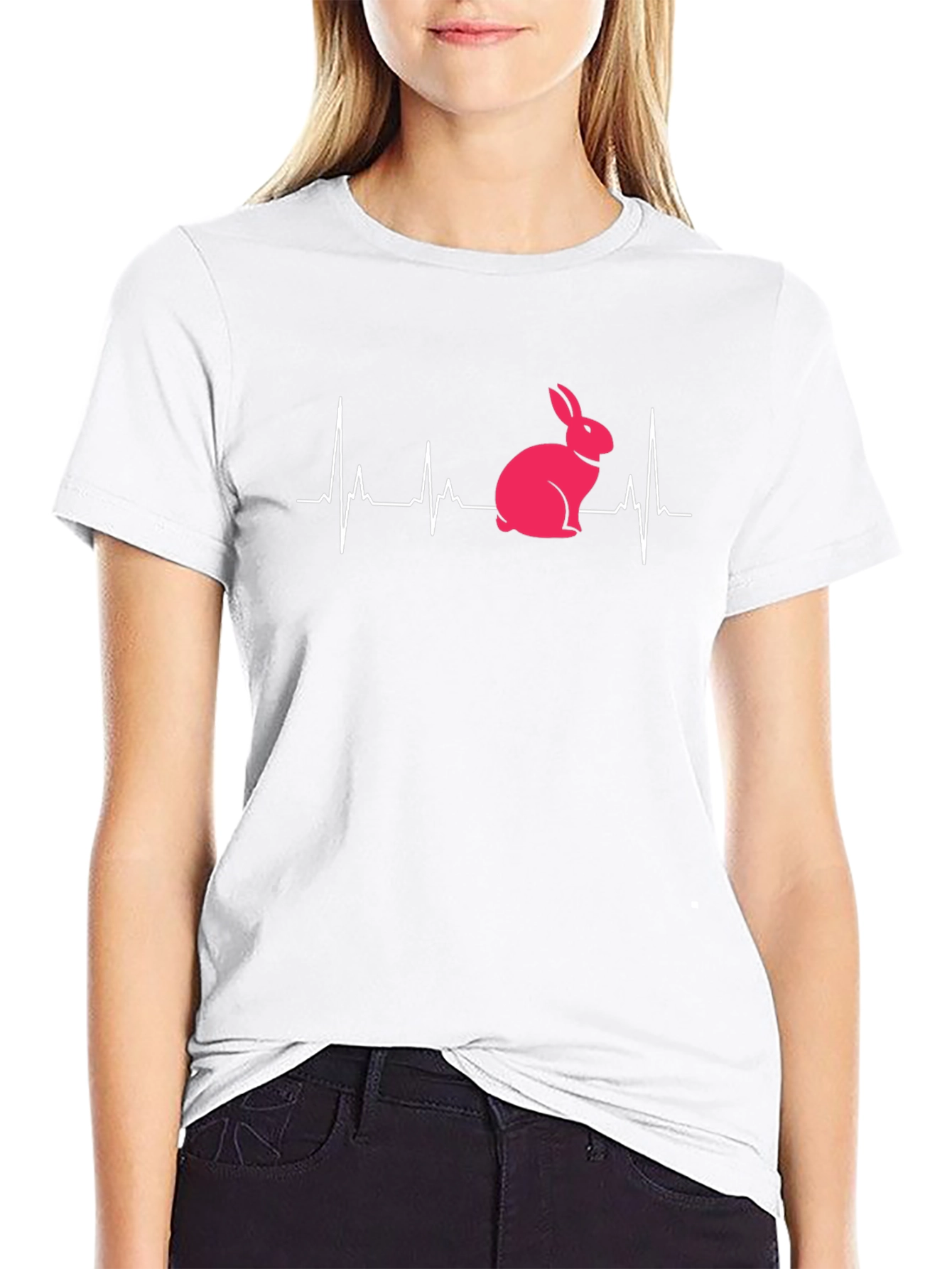 Bunny Heartbeat Graphic Tee - Unisex T-Shirt