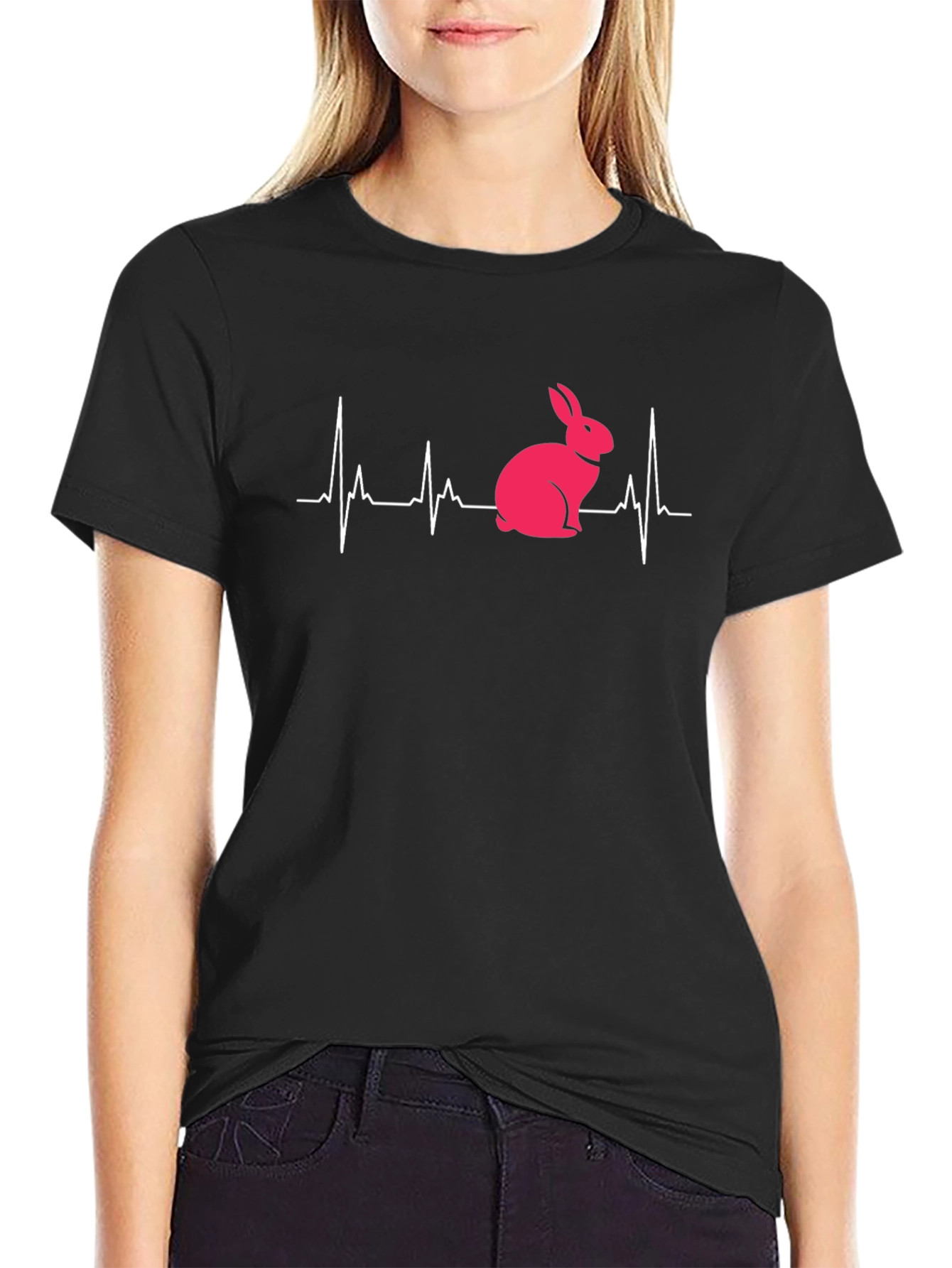 Bunny Heartbeat Graphic Tee - Unisex T-Shirt