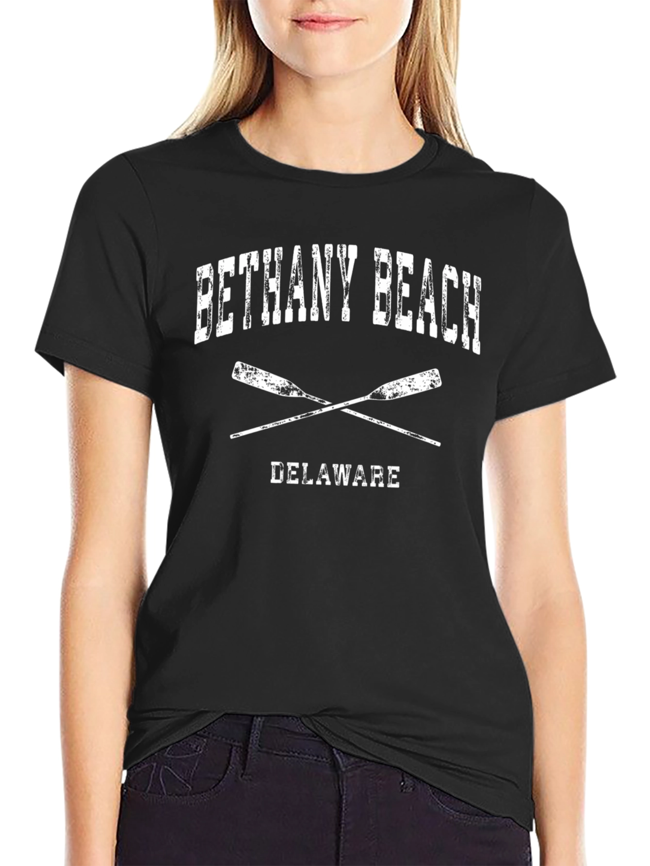 Bethany Beach Delaware T-Shirt Rowing Oars Crew Neck