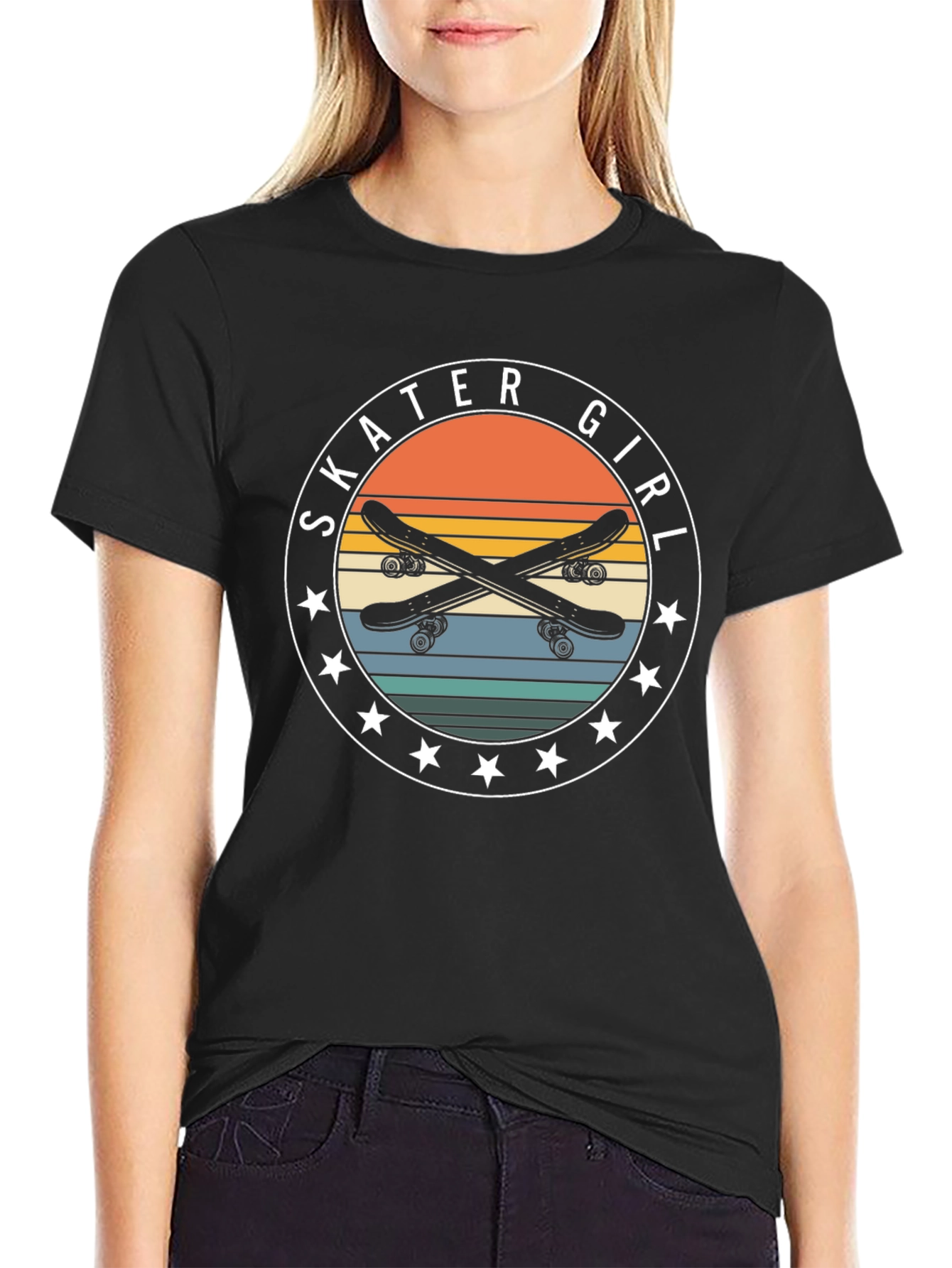 Skater Girl Retro Graphic Tee