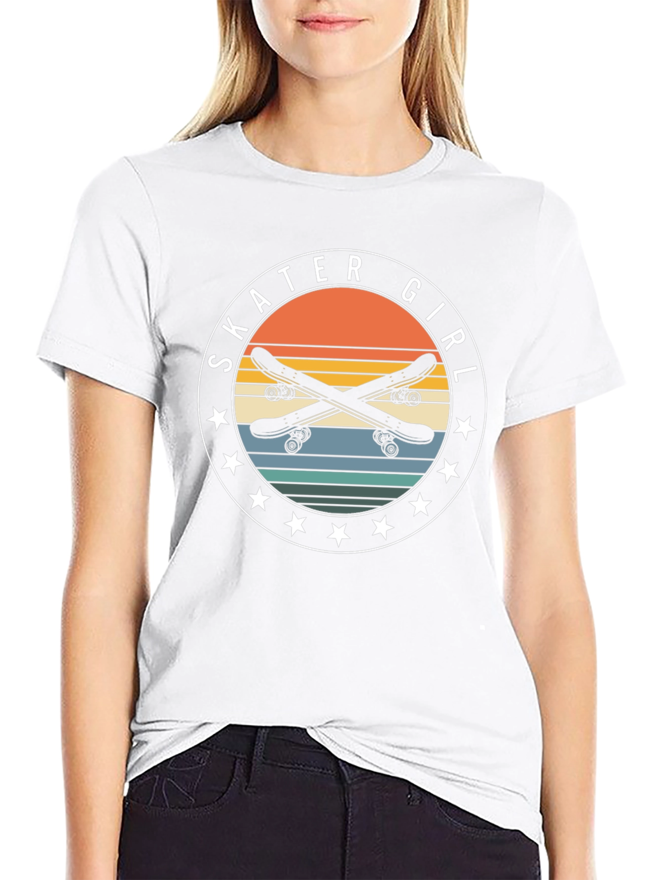 Skater Girl Retro Graphic Tee