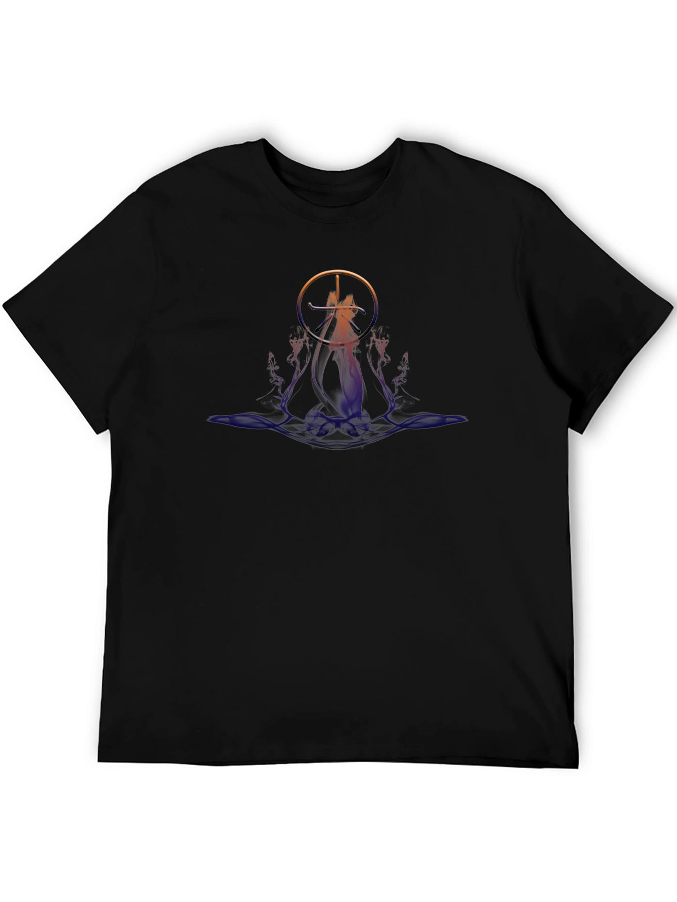 Abstract Graphic Tee - Black Cotton Blend Shirt