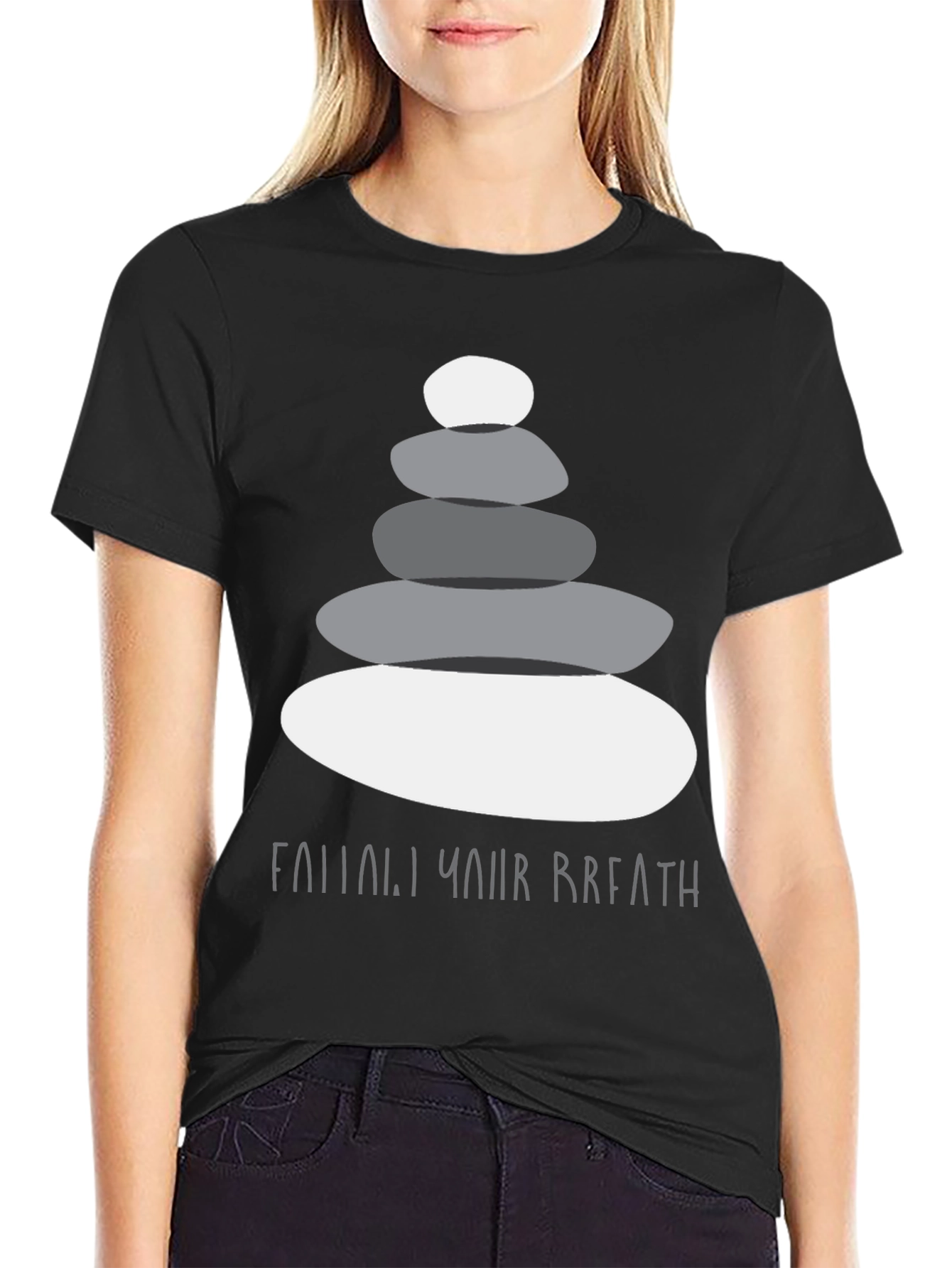 Zen Stone Stack T-Shirt - Follow Your Breath