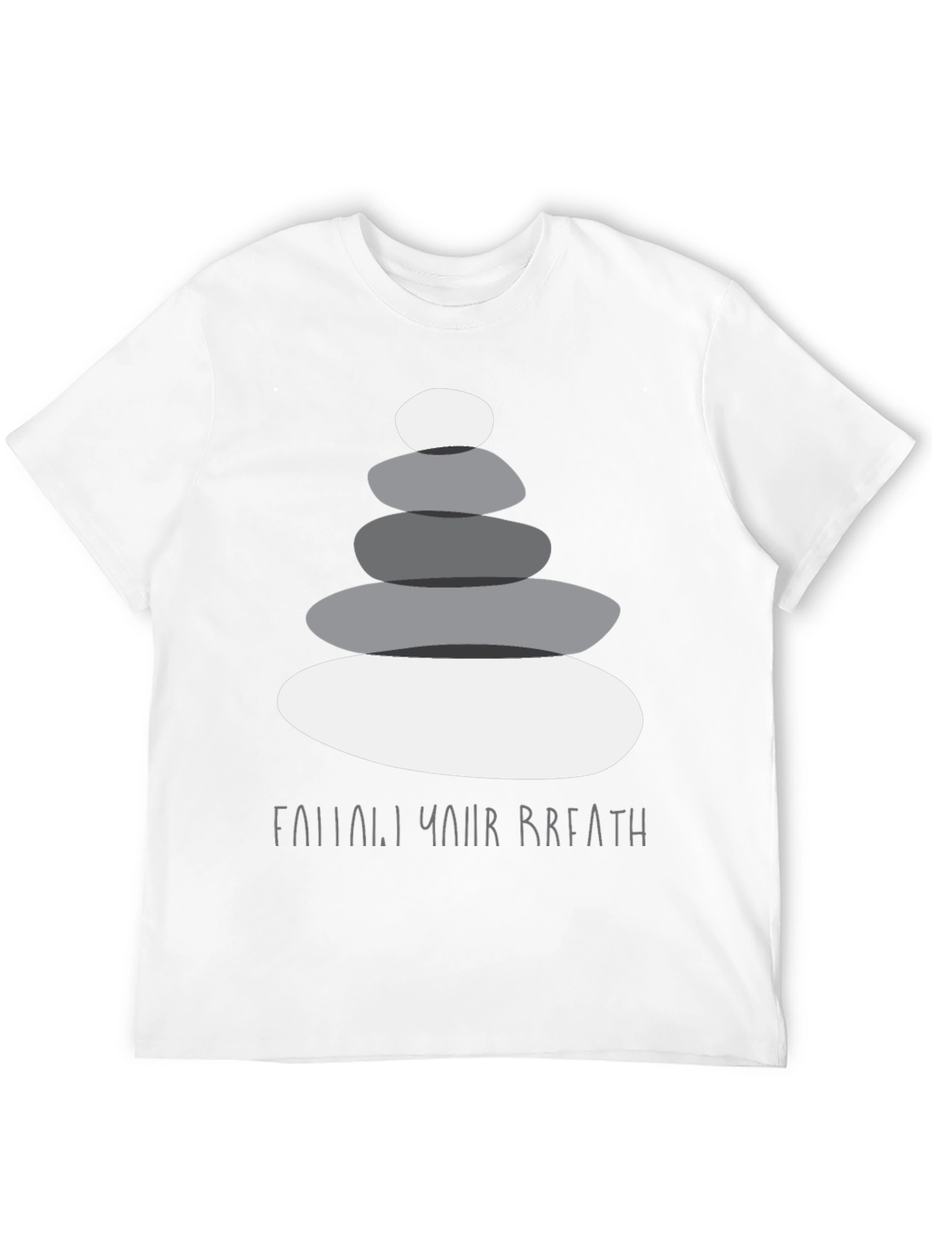 Zen Stone Stack T-Shirt - Follow Your Breath