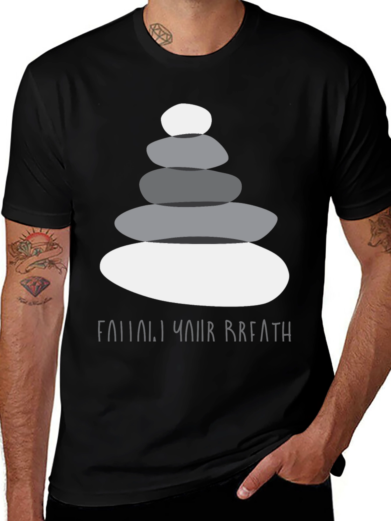 Zen Stone Stack T-Shirt - Follow Your Breath