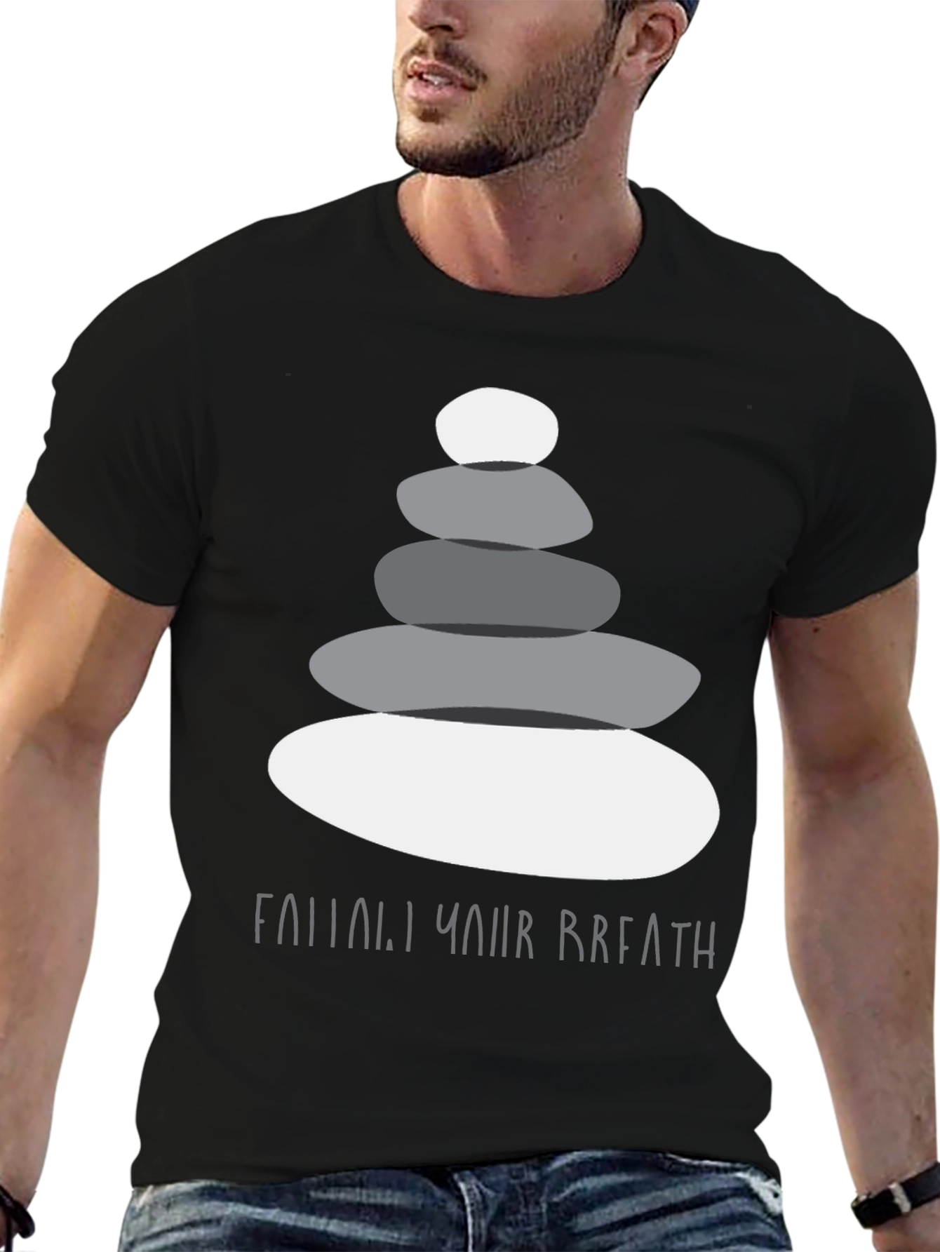 Zen Stone Stack T-Shirt - Follow Your Breath