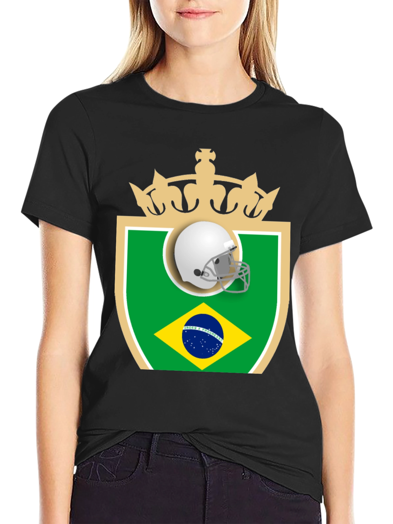 Brazil Football Helmet T-Shirt
