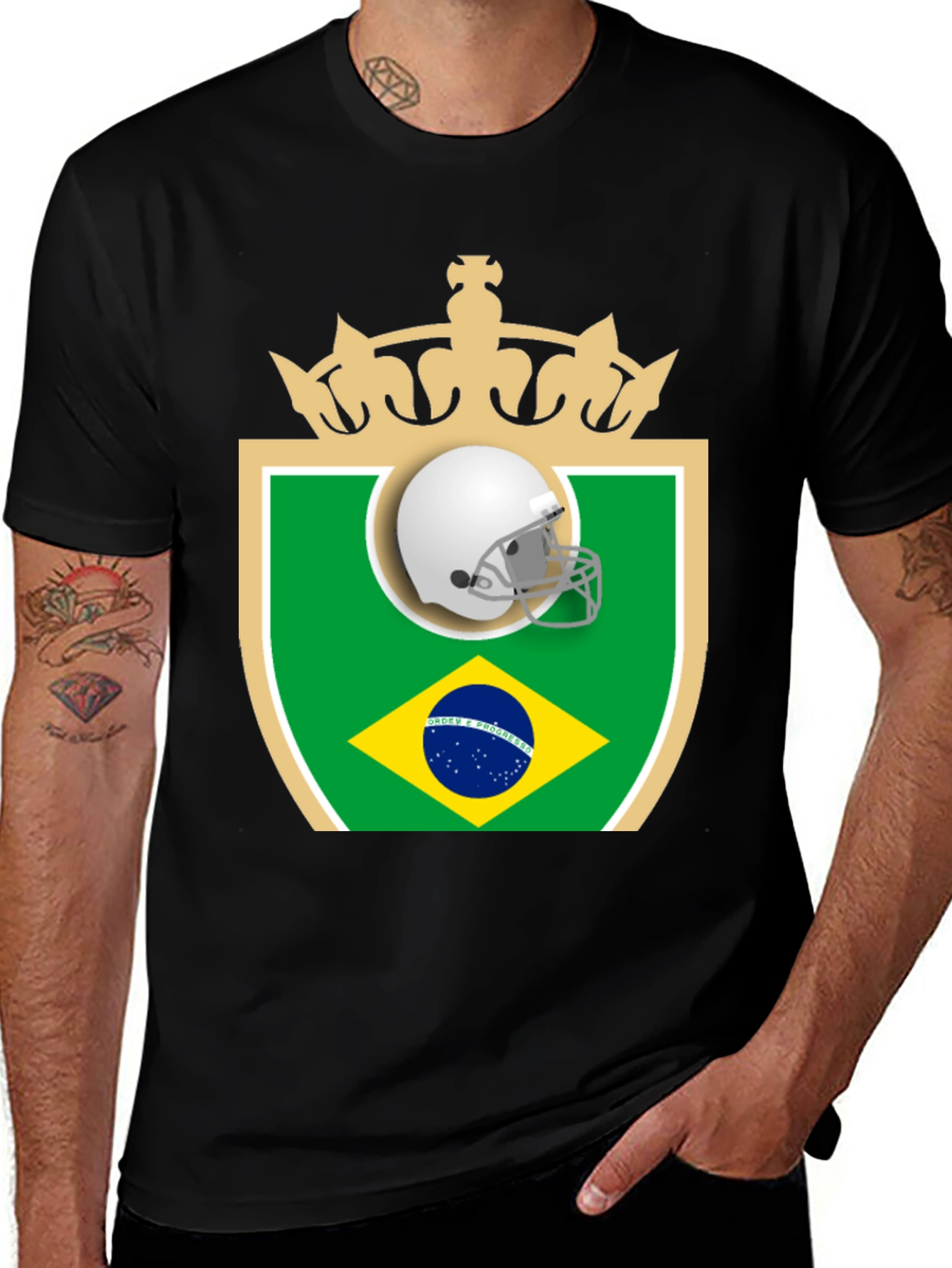 Brazil Football Helmet T-Shirt