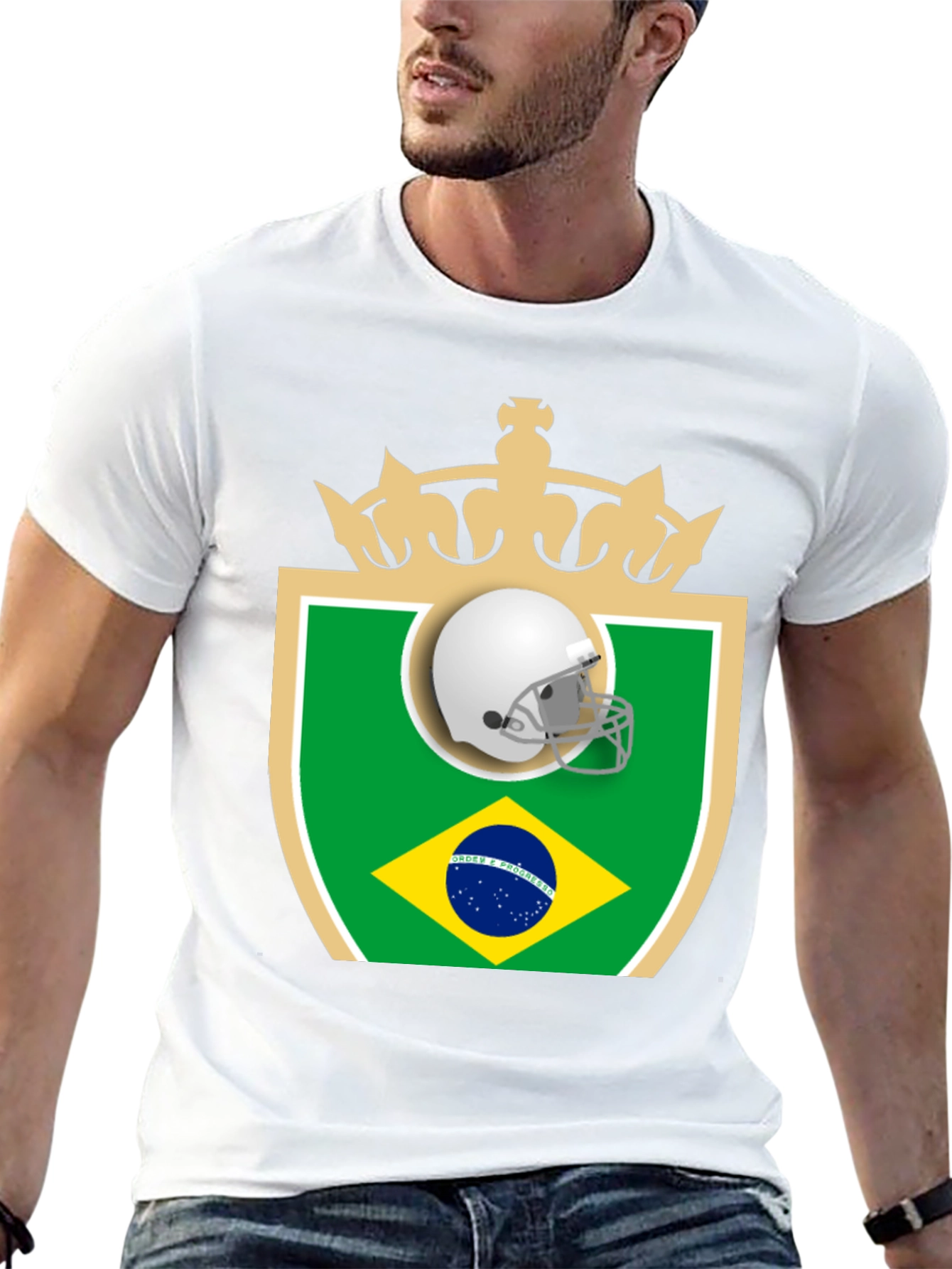 Brazil Football Helmet T-Shirt