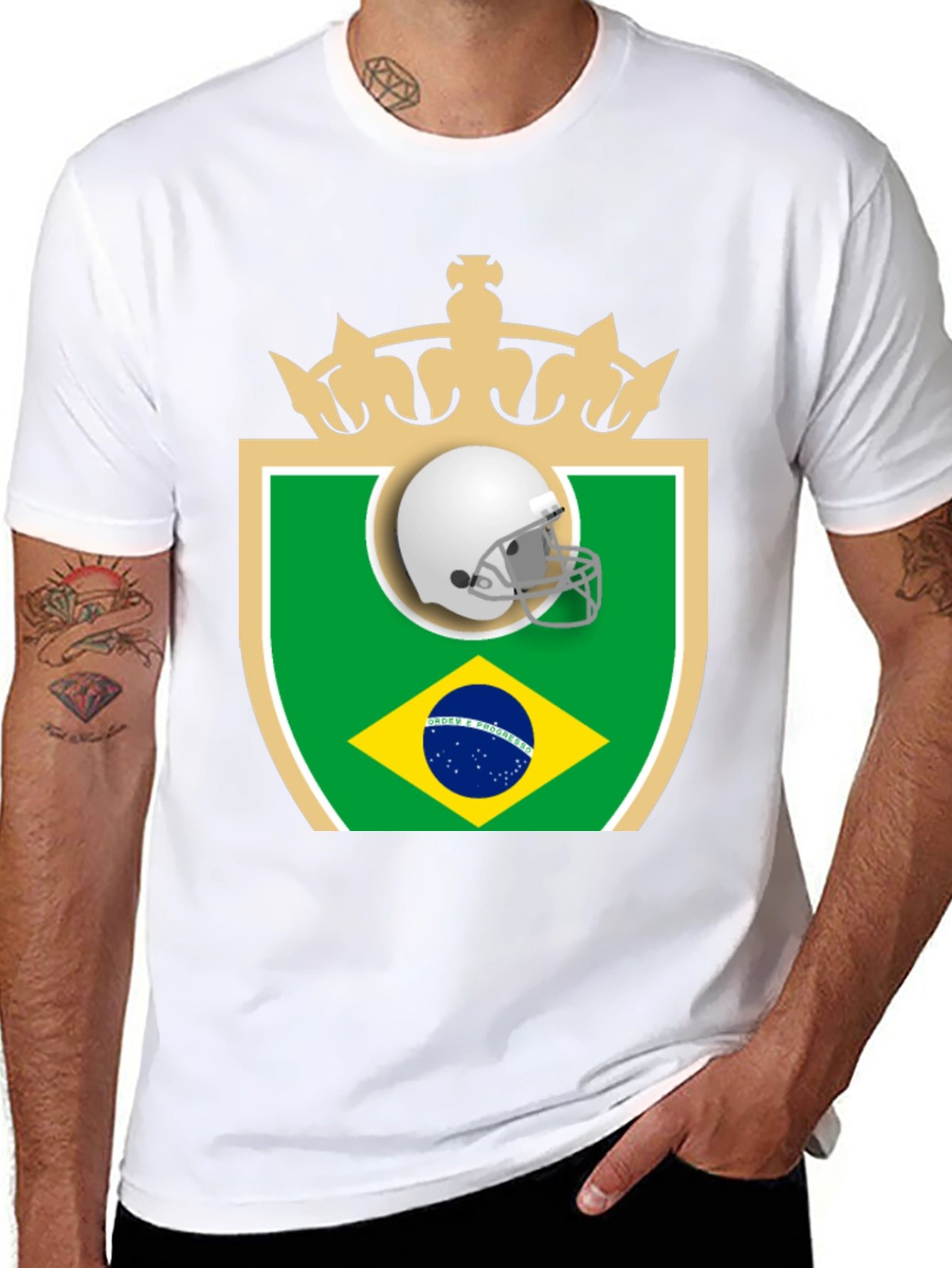 Brazil Football Helmet T-Shirt