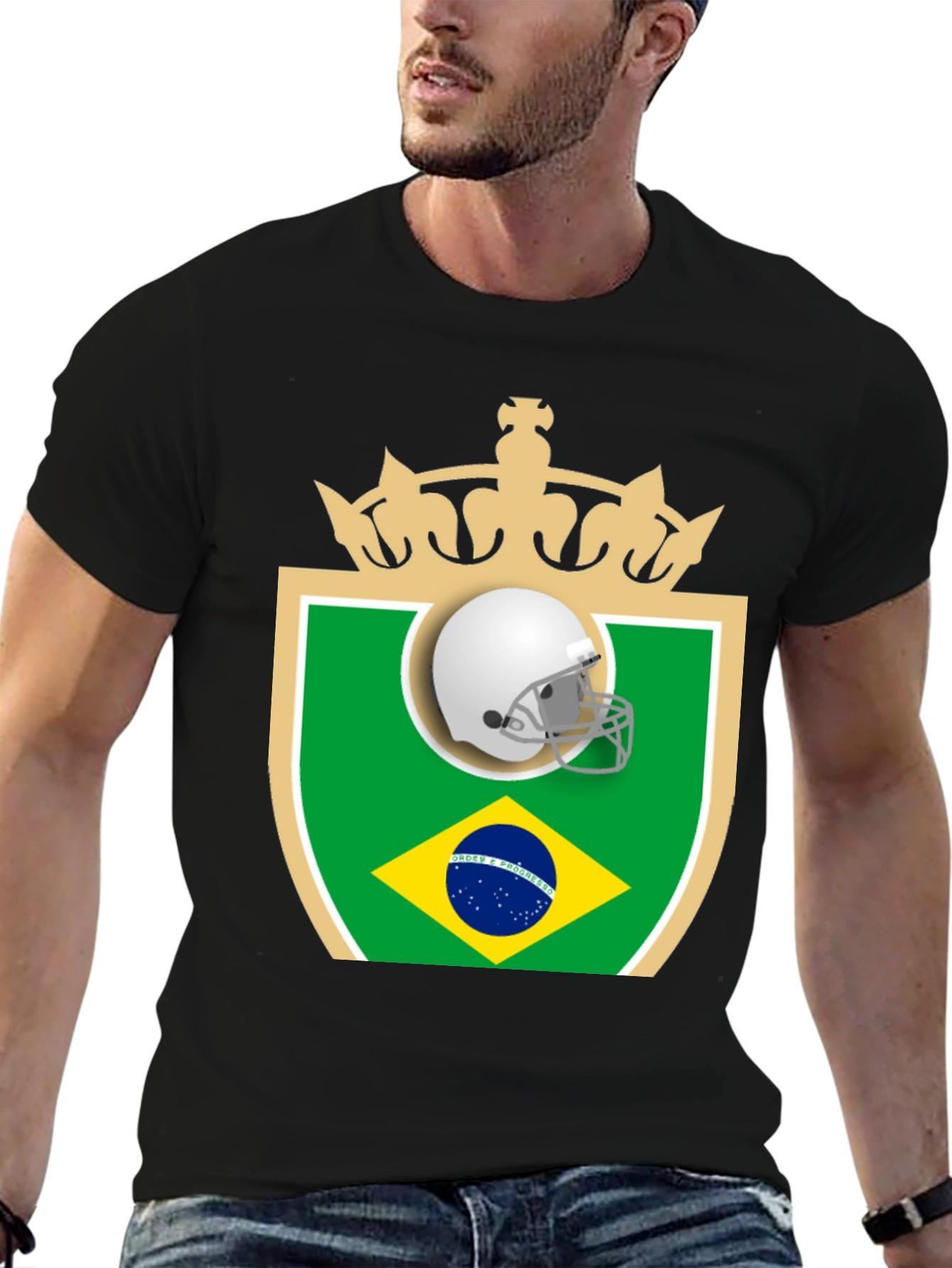 Brazil Football Helmet T-Shirt