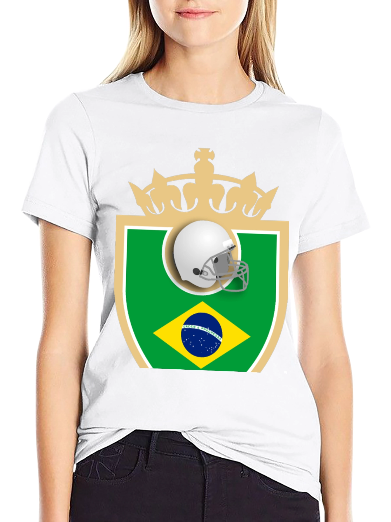 Brazil Football Helmet T-Shirt