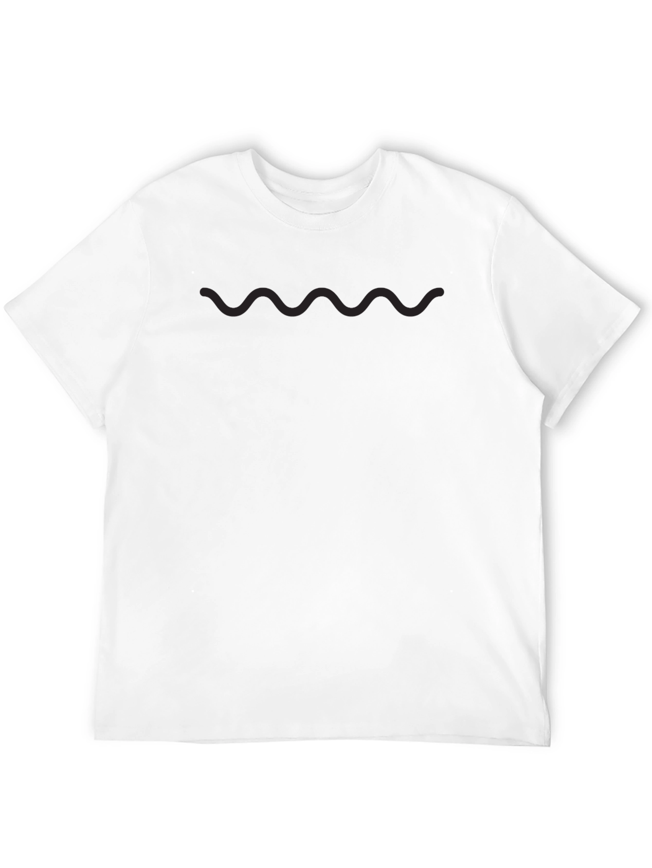 Minimalist Wave Design Black T-Shirt