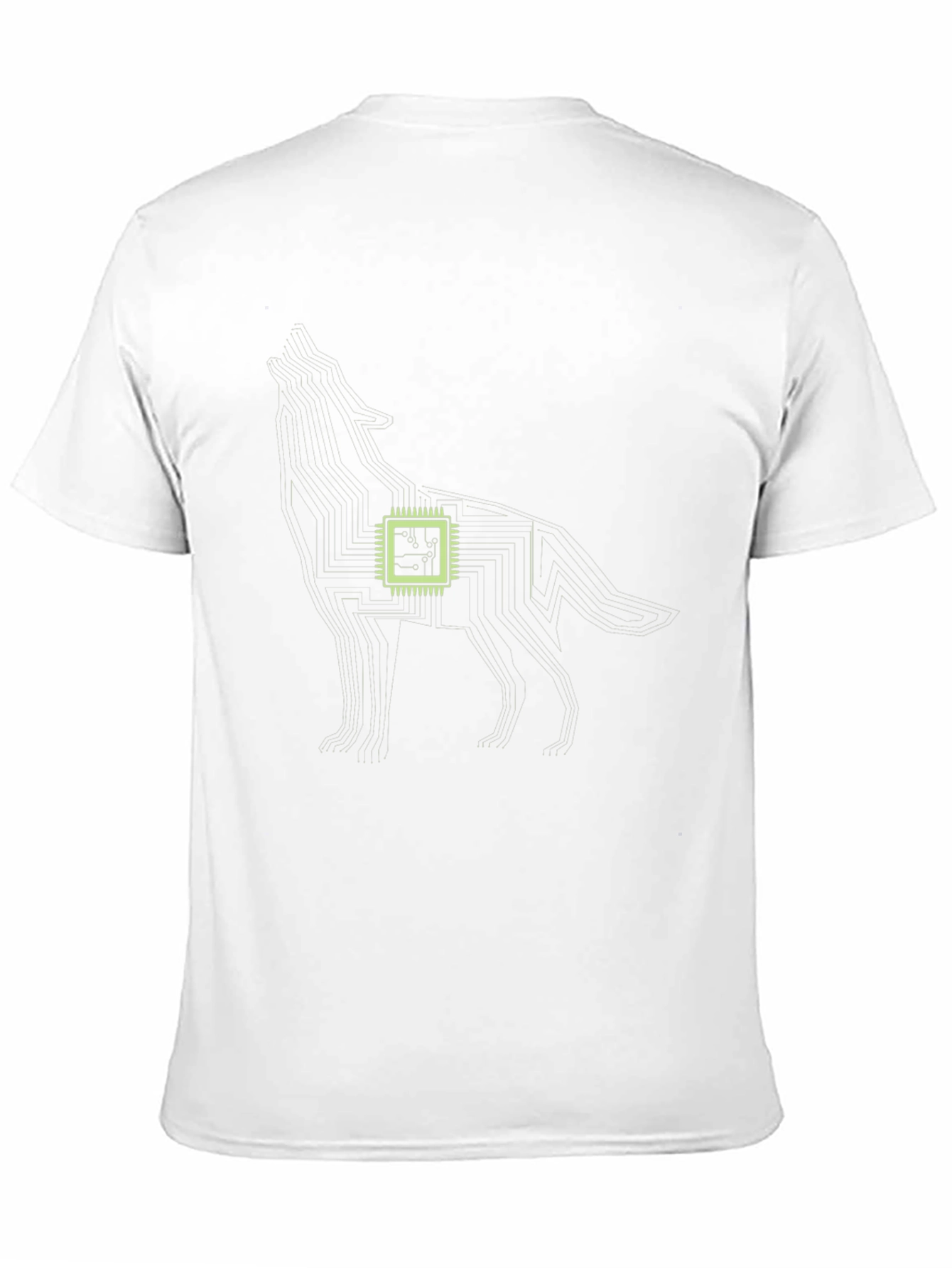 Tech Wolf Graphic Tee - Circuit Board Style