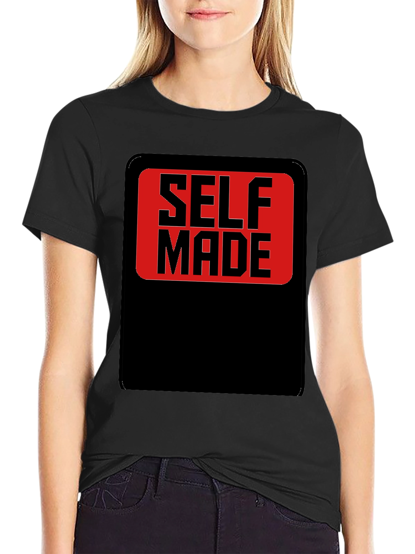 Self Made Graphic T-Shirt - Black Cotton Blend