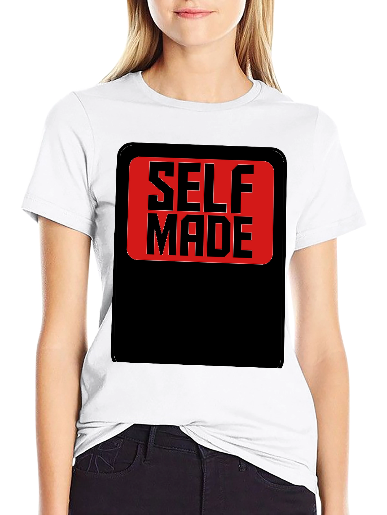 Self Made Graphic T-Shirt - Black Cotton Blend