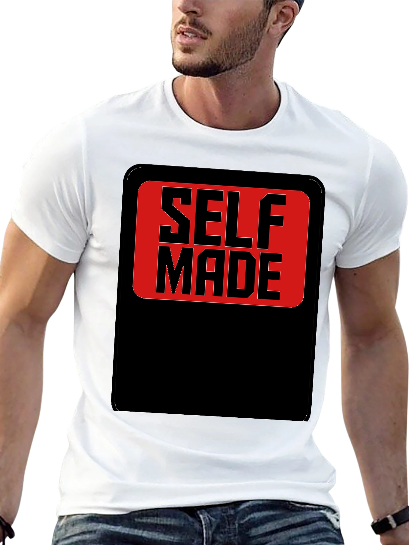Self Made Graphic T-Shirt - Black Cotton Blend