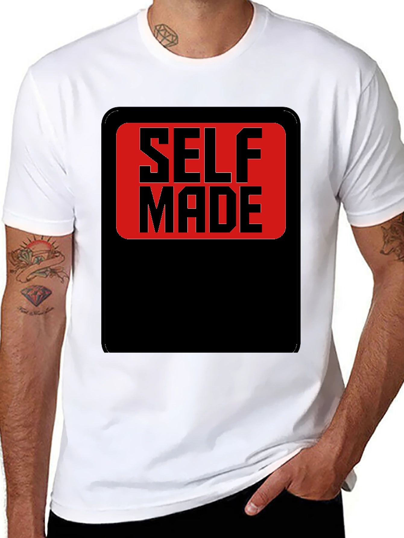 Self Made Graphic T-Shirt - Black Cotton Blend