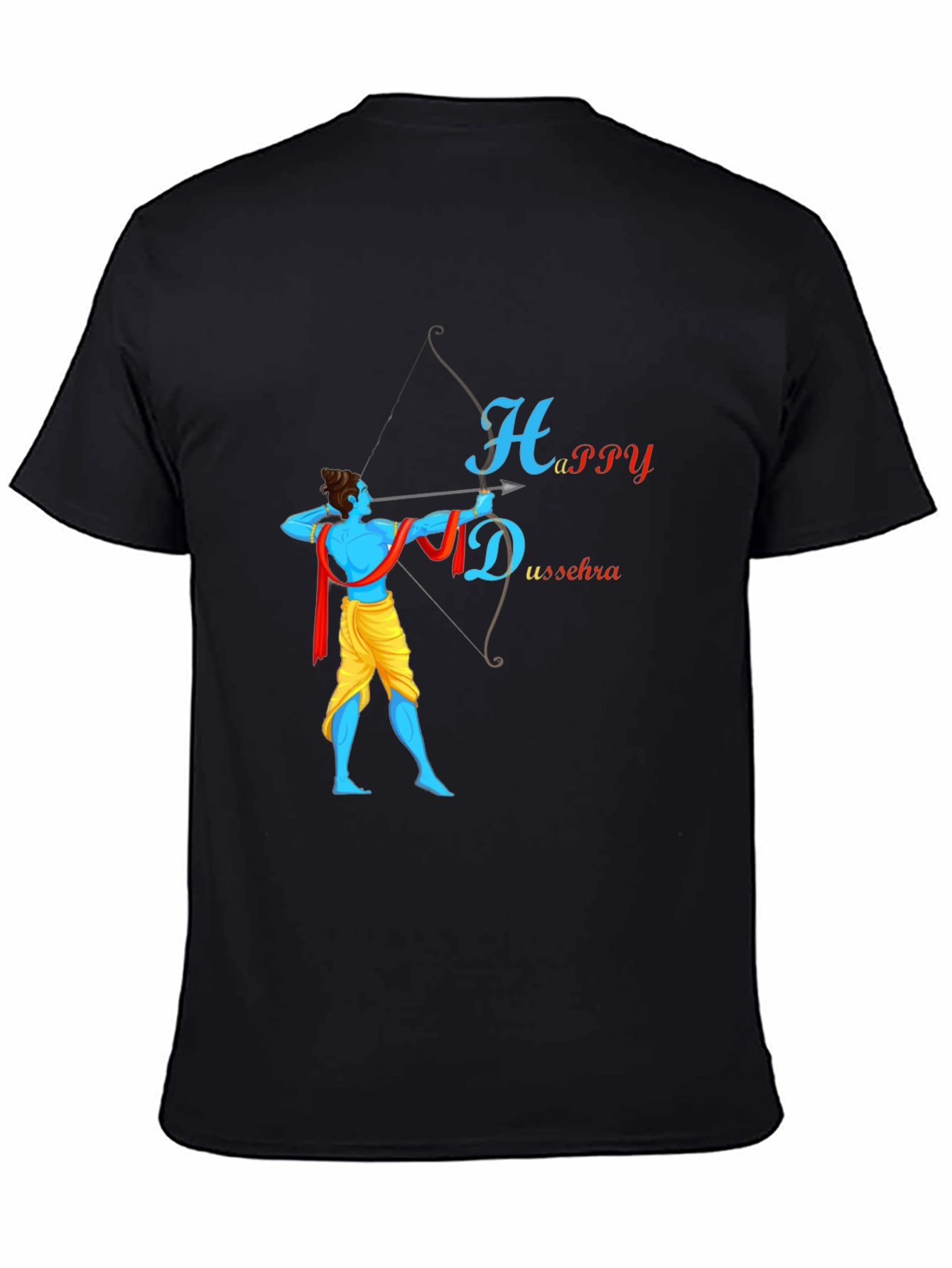 Happy Dussehra Black T-Shirt