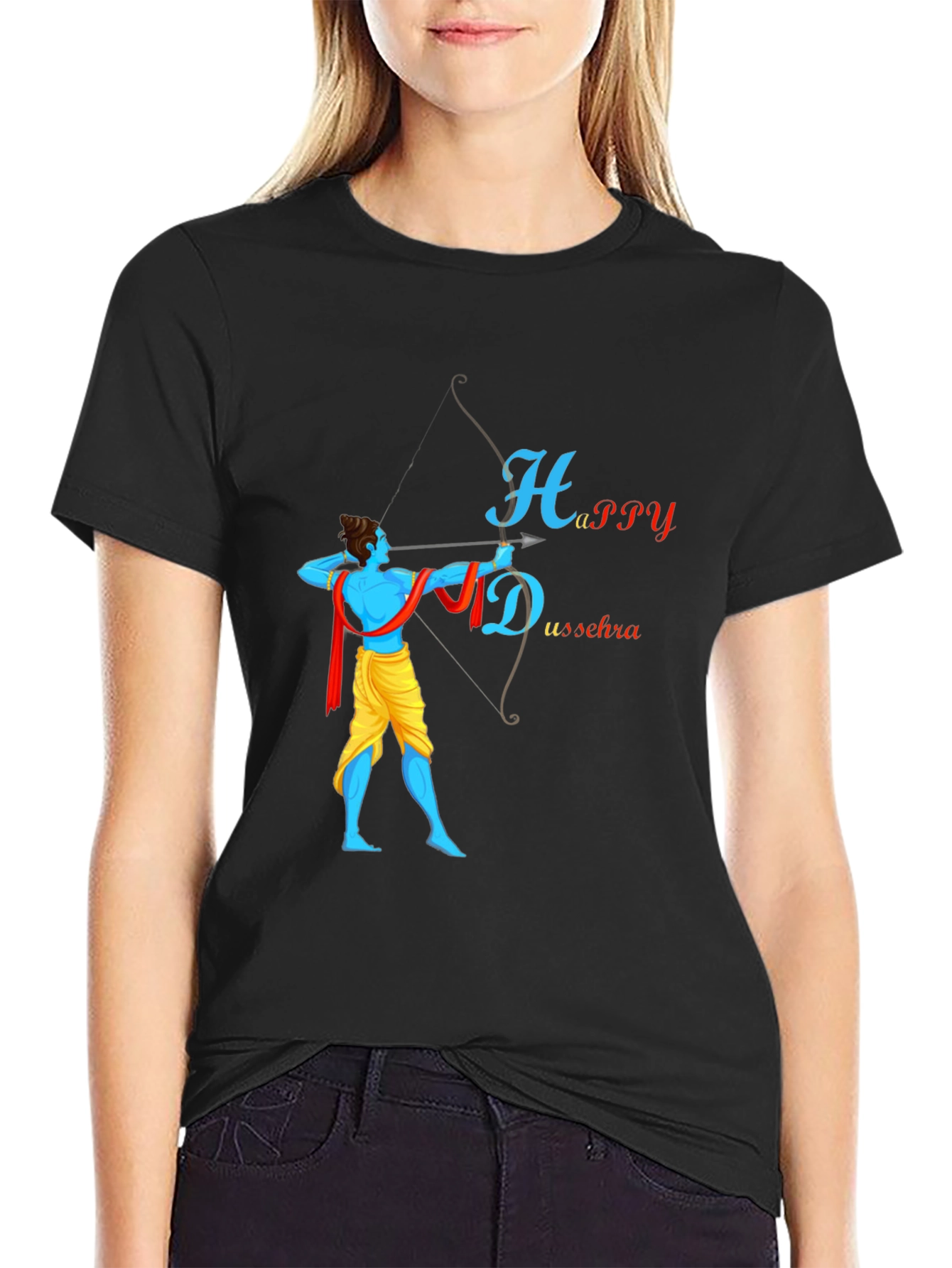 Happy Dussehra Black T-Shirt