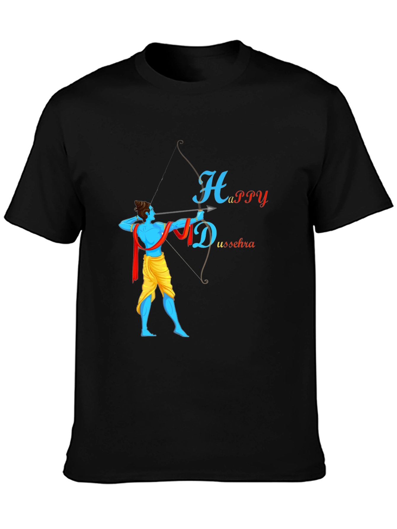 Happy Dussehra Black T-Shirt