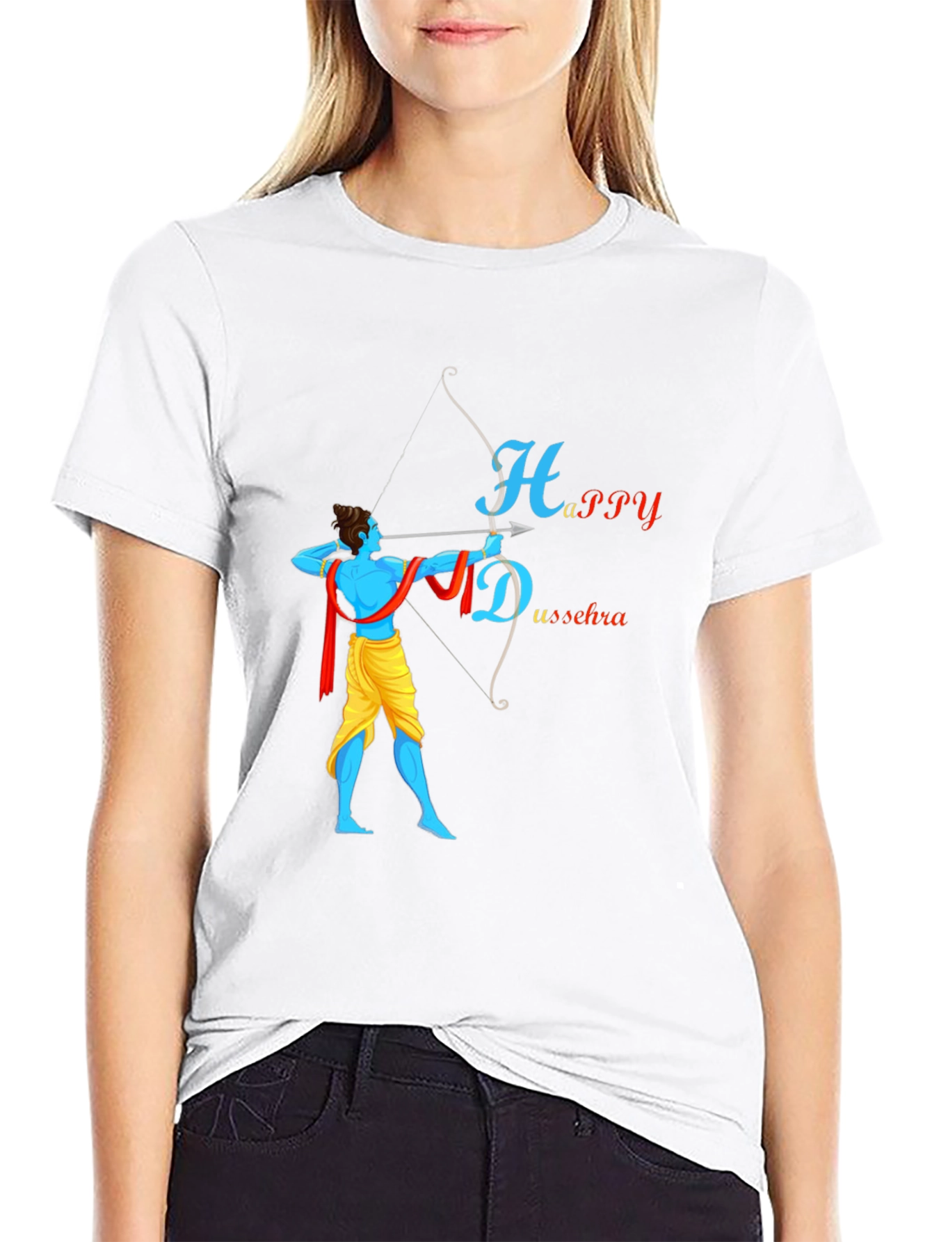 Happy Dussehra Black T-Shirt